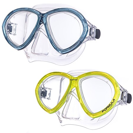 SALVAS Tauch Maske Formula Schnorchel Schwimm Brille Beschlag Silikon Erwachsene Farbe: gelb - Bild 1