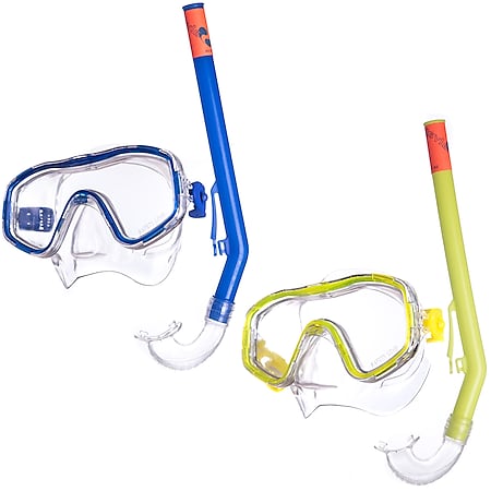 SALVAS Kinder Set Easy Tauchmaske + Schnorchel Taucher Maske Schwimm Brille Farbe: blau - Bild 1