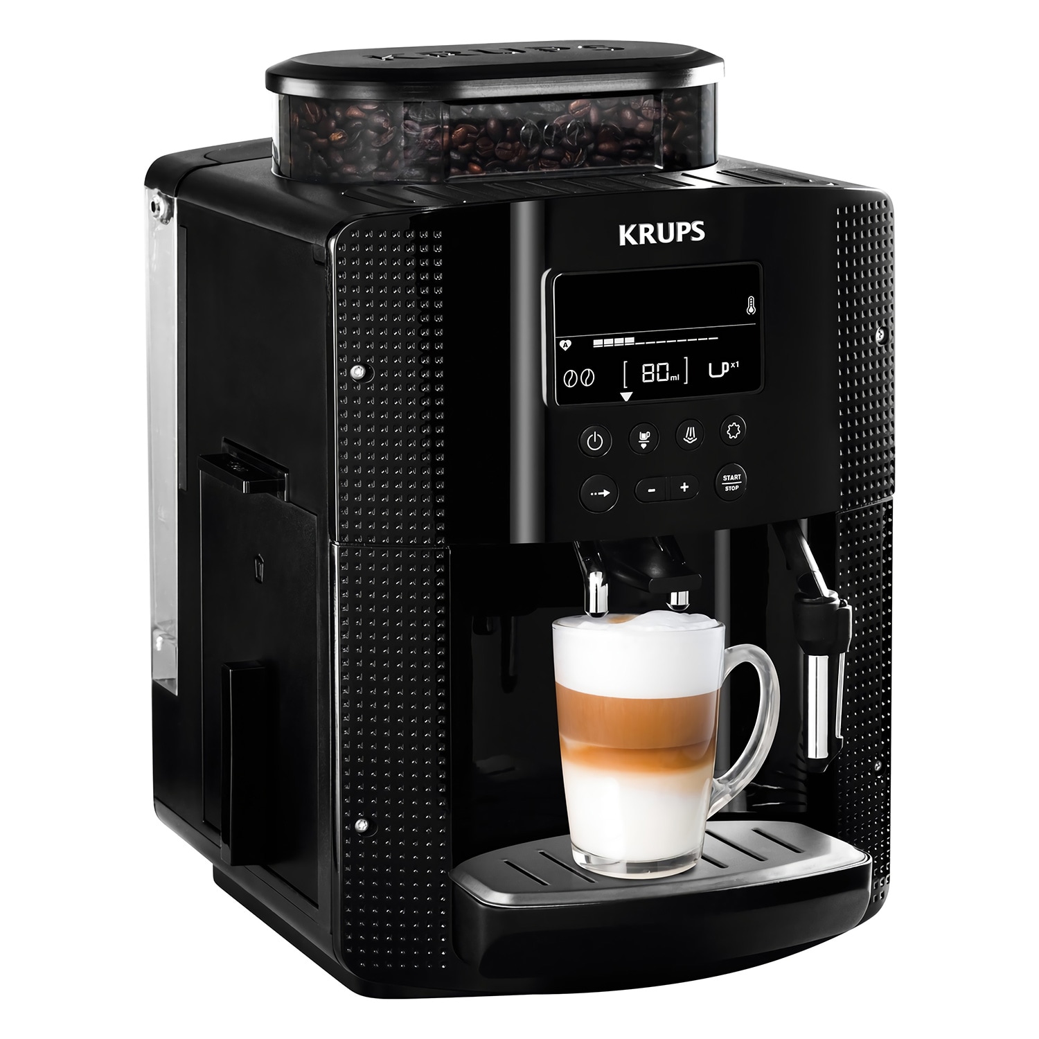 Krups EA8150 Espresso Kaffee Vollautomat Schwarz Kaffeevollautomat ...