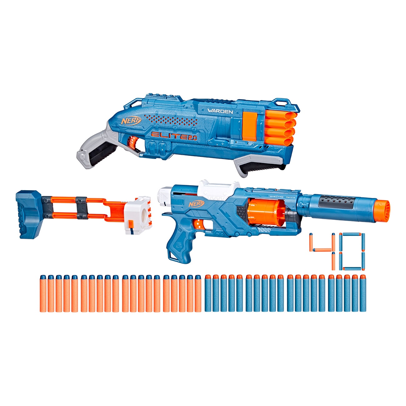 NERF ELITE 2.0 DOUBLE DEFENSE PACK 2 BLASTER CON 40 COLPI | Magic Toys