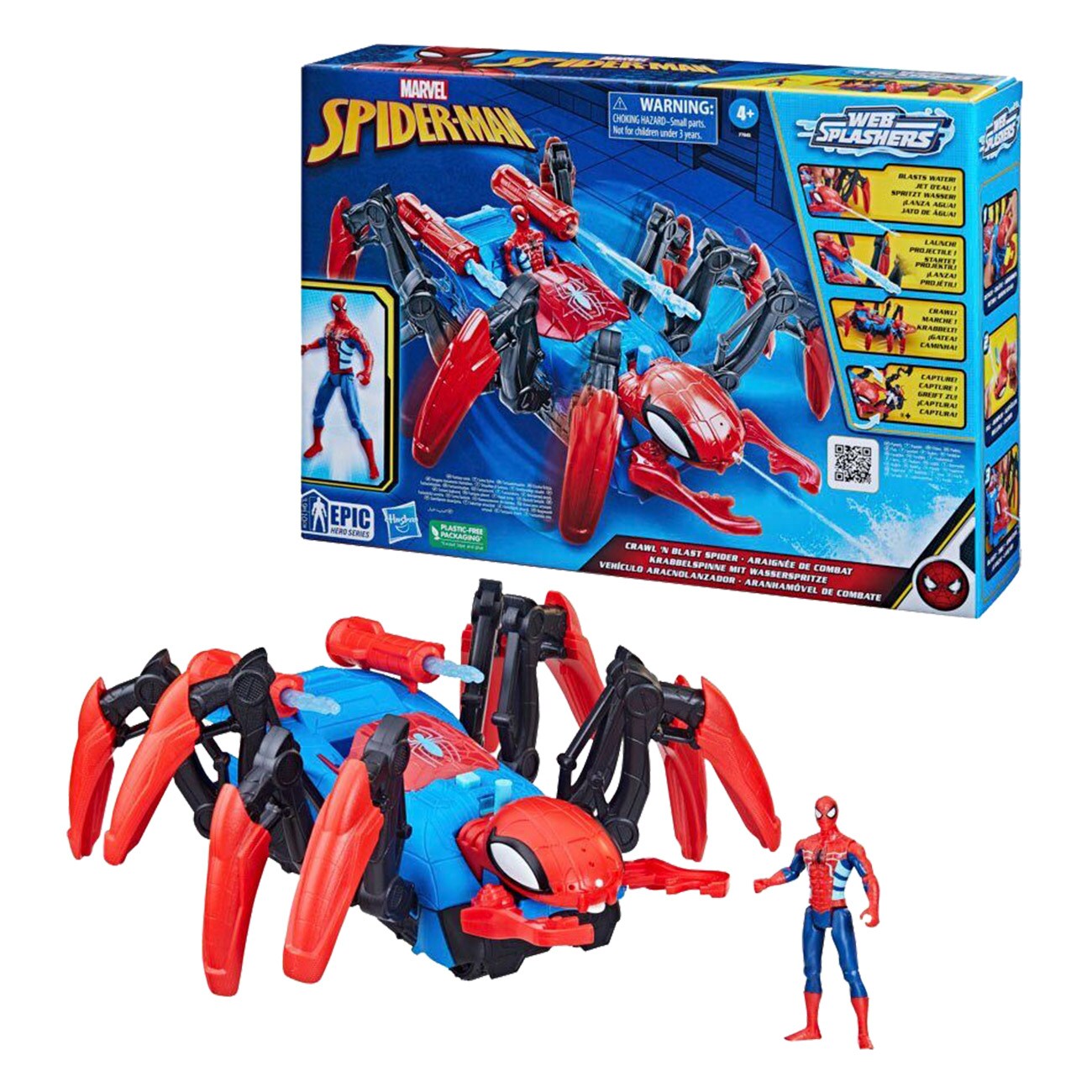 Hasbro Marvel Spider-Man - Crawl N Blast Spider rot Spielfigur - Bild 1