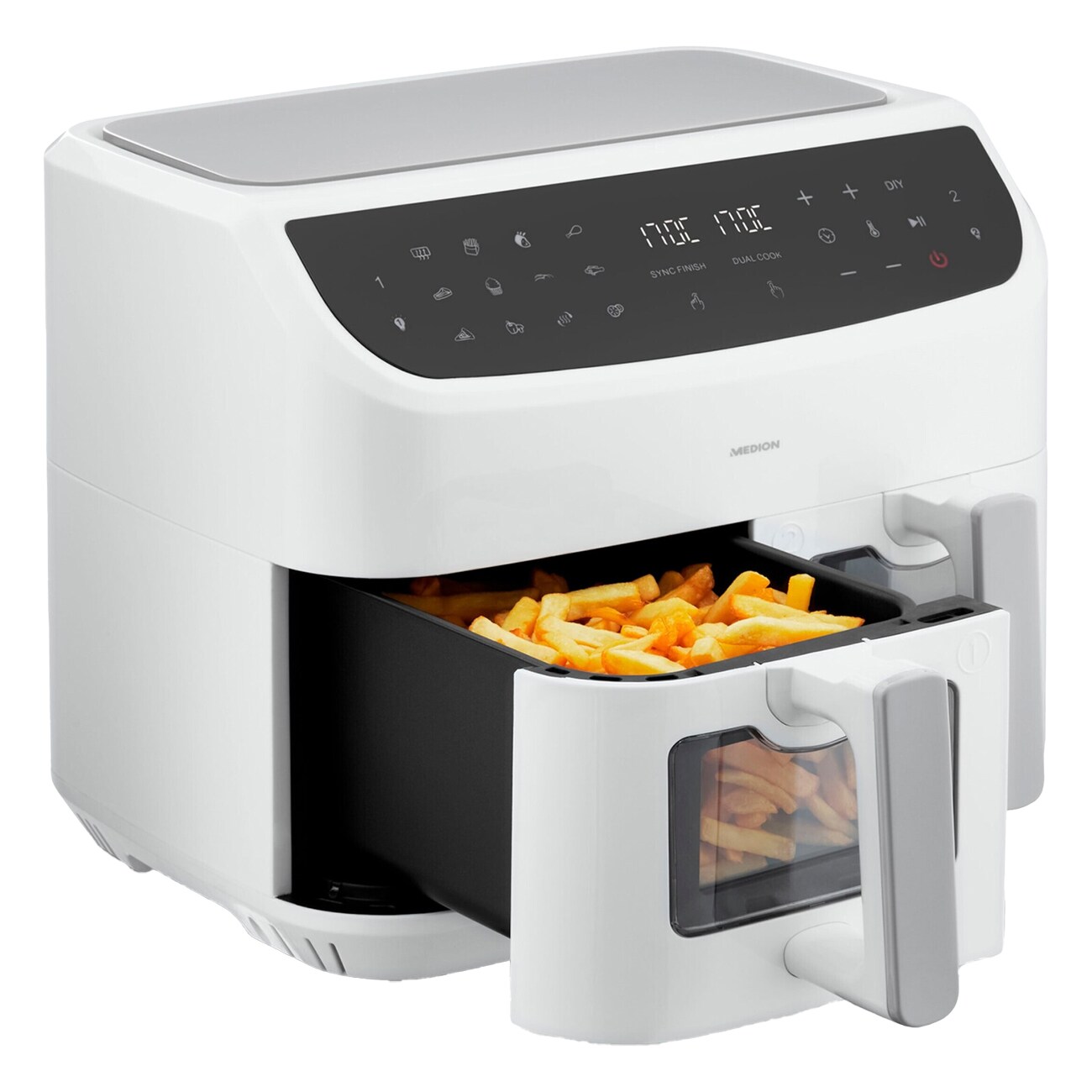 Medion LIFE P20 XXL Twin MD 11760 wei&szlig; Hei&szlig;luftfritteuse - Bild 1