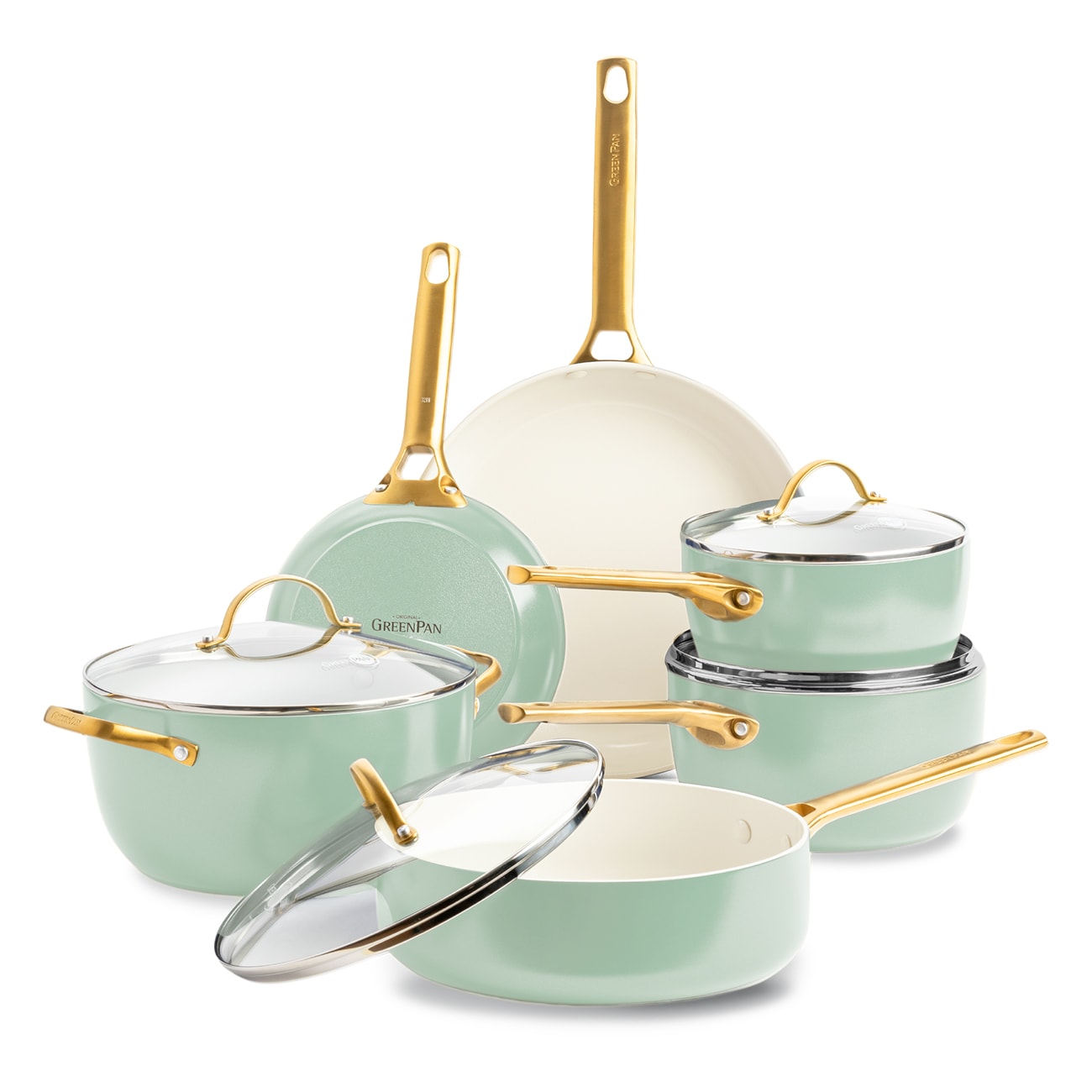 GreenPan Padova Reserve (CC008489-001) 6-tlg. Set gr&uuml;n Pfannen-Set - Bild 1