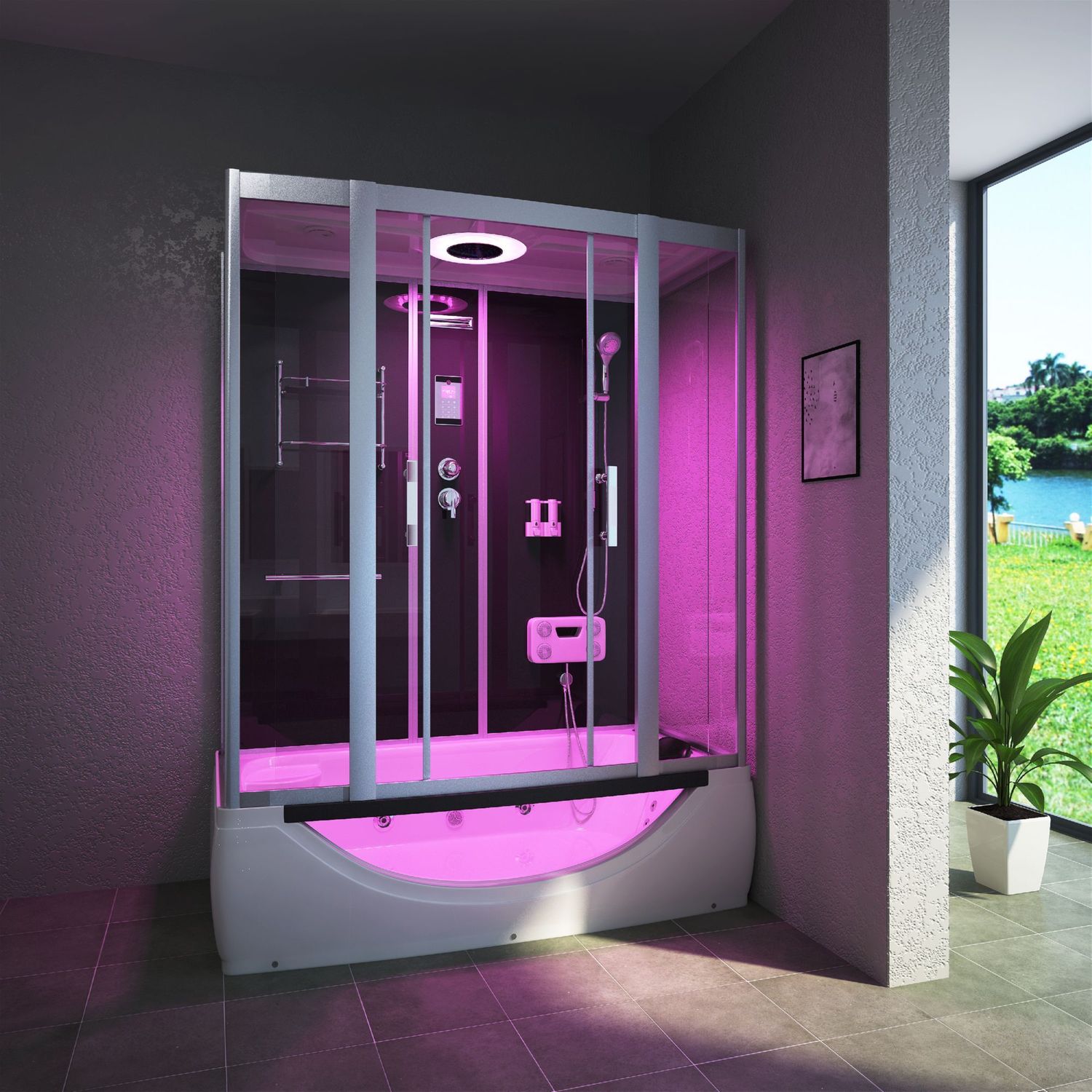 TroniTechnik&reg; Dampfdusche Fertigdusche Whirlpool Komplettdusche LIMNOS 170cm x 90cm, integriertes Radio, Massagefunktion, ESG - Bild 1