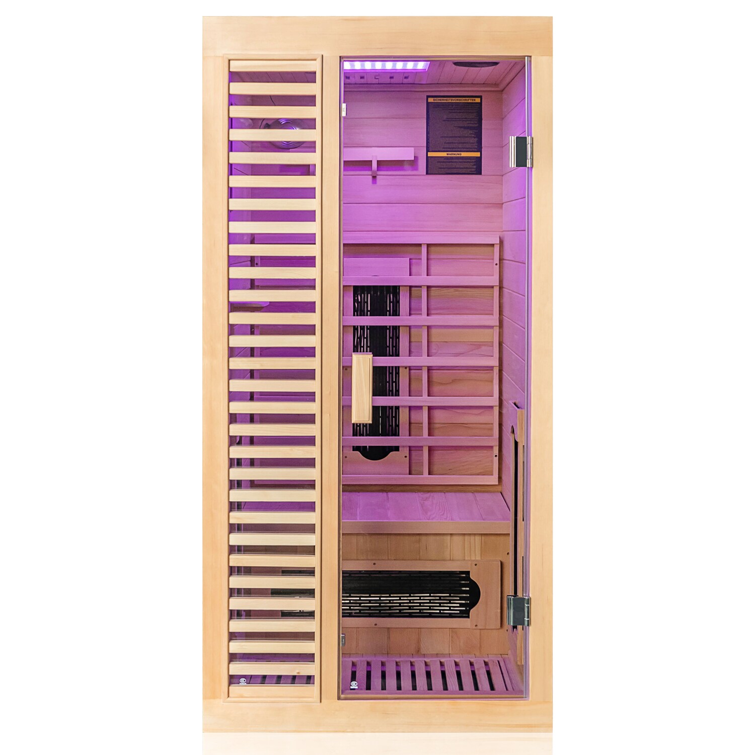 Dewello&reg; Infrarotkabine Infrarotsauna HAMLIN 90cm x 90cm inkl. 4 Keramikstrahler, Karbon Bodenstrahler, 1Person, LED - Bild 1