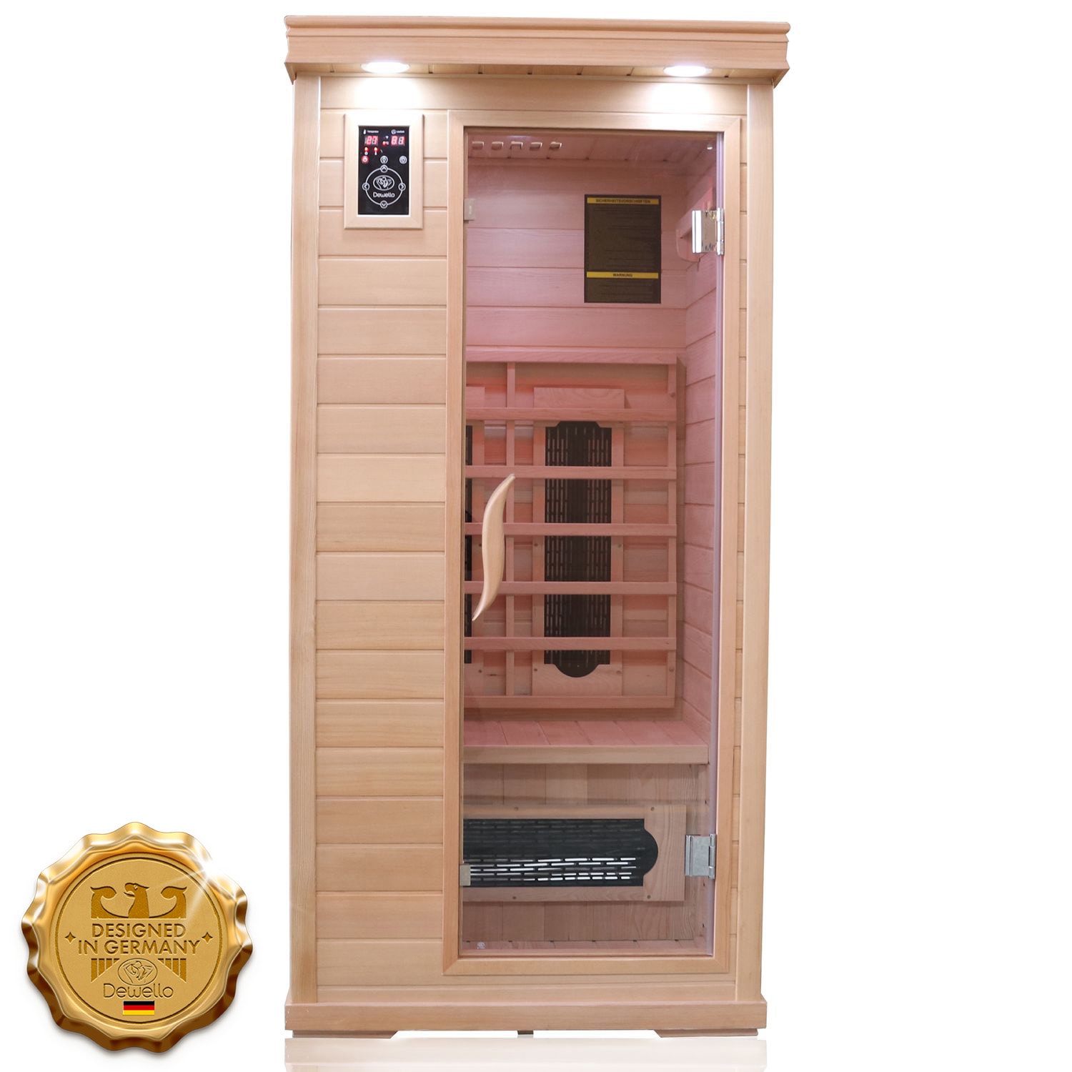 Dewello&reg; Infrarotkabine Infrarotsauna WINDSOR 90cm x 90cm inkl. 4 Keramikstrahler, Bodenstrahler und Zubeh&ouml;r, 1 Person - Bild 1