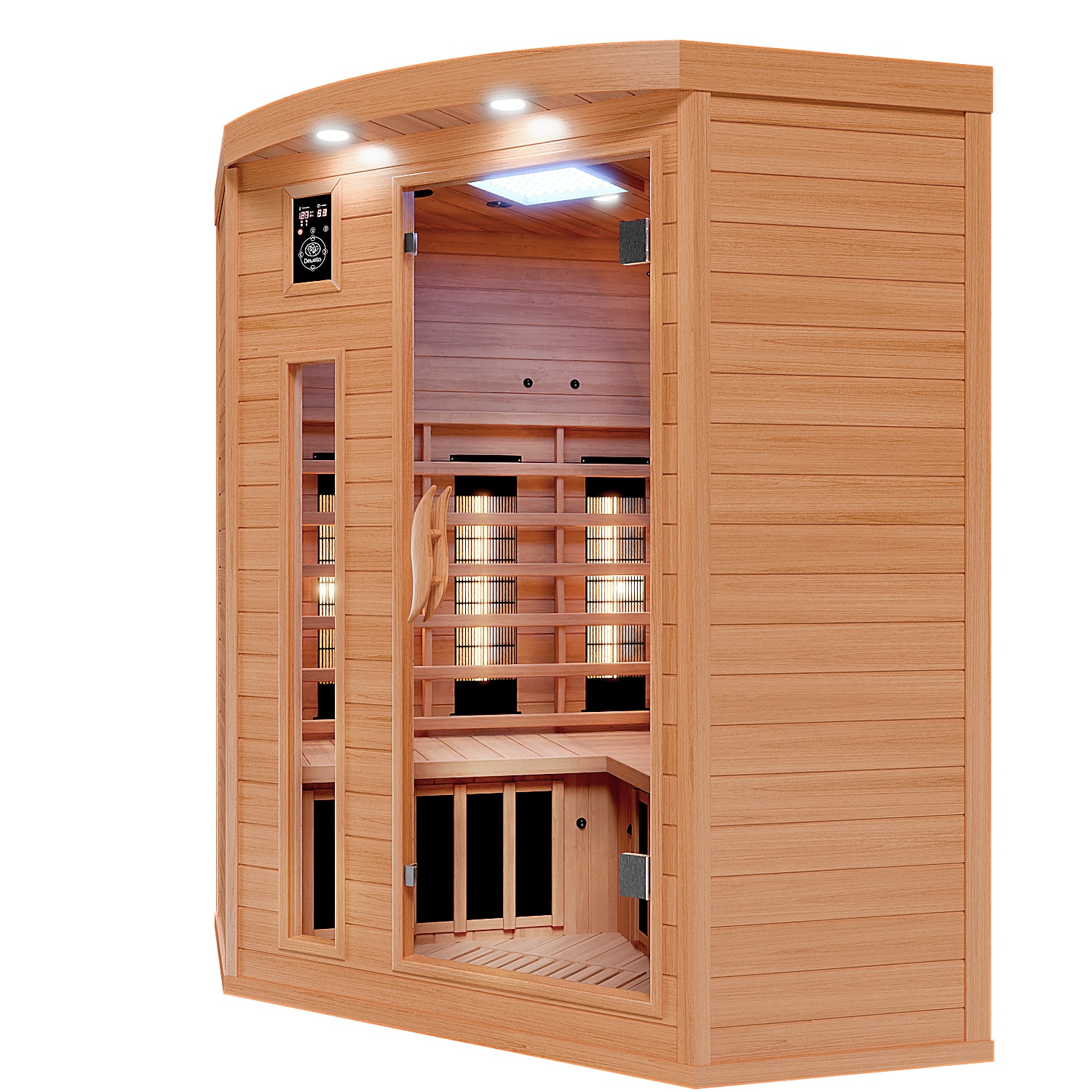 Dewello® Infrarotkabine Infrarotsauna LAKEFIELD 140cm x 140cm inkl. 5 Vollspektrumstrahler, 4 Karbonstrahler, 3 Personen online kaufen bei Netto