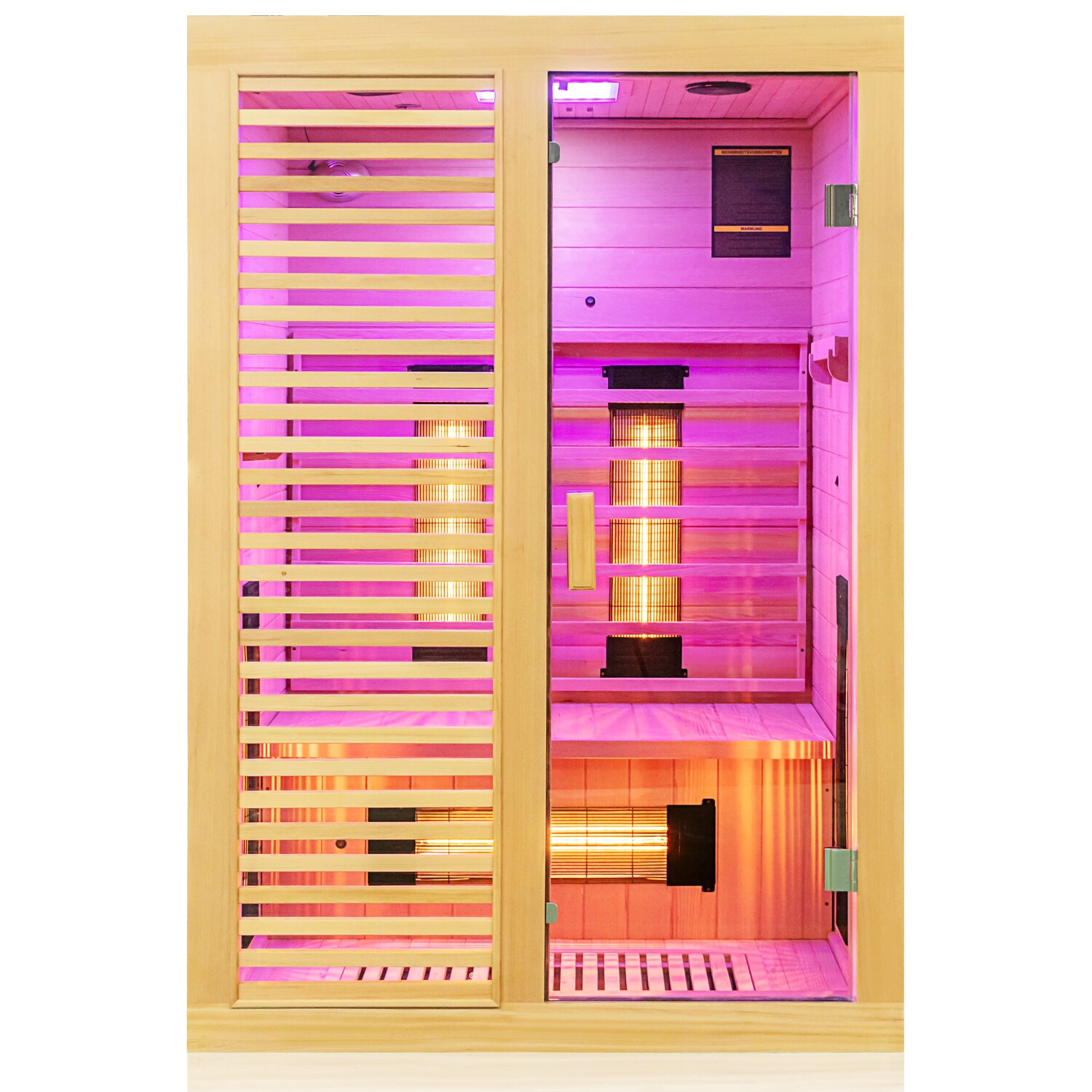 Dewello® Infrarotkabine Infrarotsauna HAMLIN 130cm x 105cm inkl. 5 Vollspektrumstrahler, Bodenstrahler, 2 Personen, LED | 04251575100060