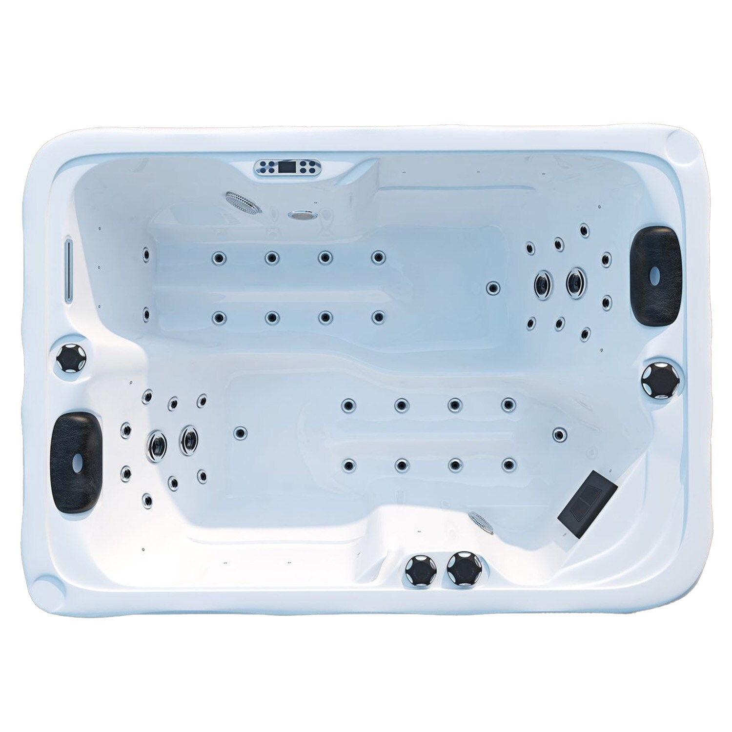 TroniTechnik&reg; Outdoor Whirlpool LEVANZO, 2,2kW Pumpe, 3kW Heizung - 190 x 135 x 77cm - Inkl. Heizung, 41 Massaged&uuml;sen, inkl. Treppe - Bild 1