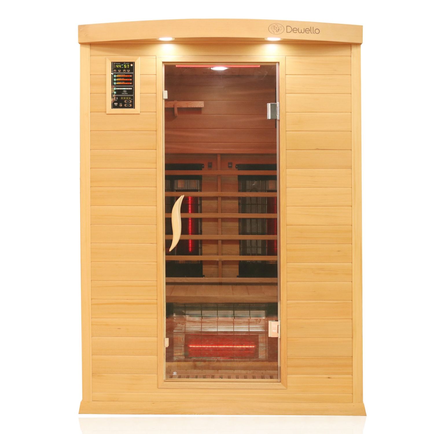 Dewello&reg; Infrarotkabine Infrarotsauna PIERSON PRO 135cm x 105cm Hemlock-Zeder inkl. DUO Strahler, Vollspektrumstrahler, Bodenstrahler - Bild 1