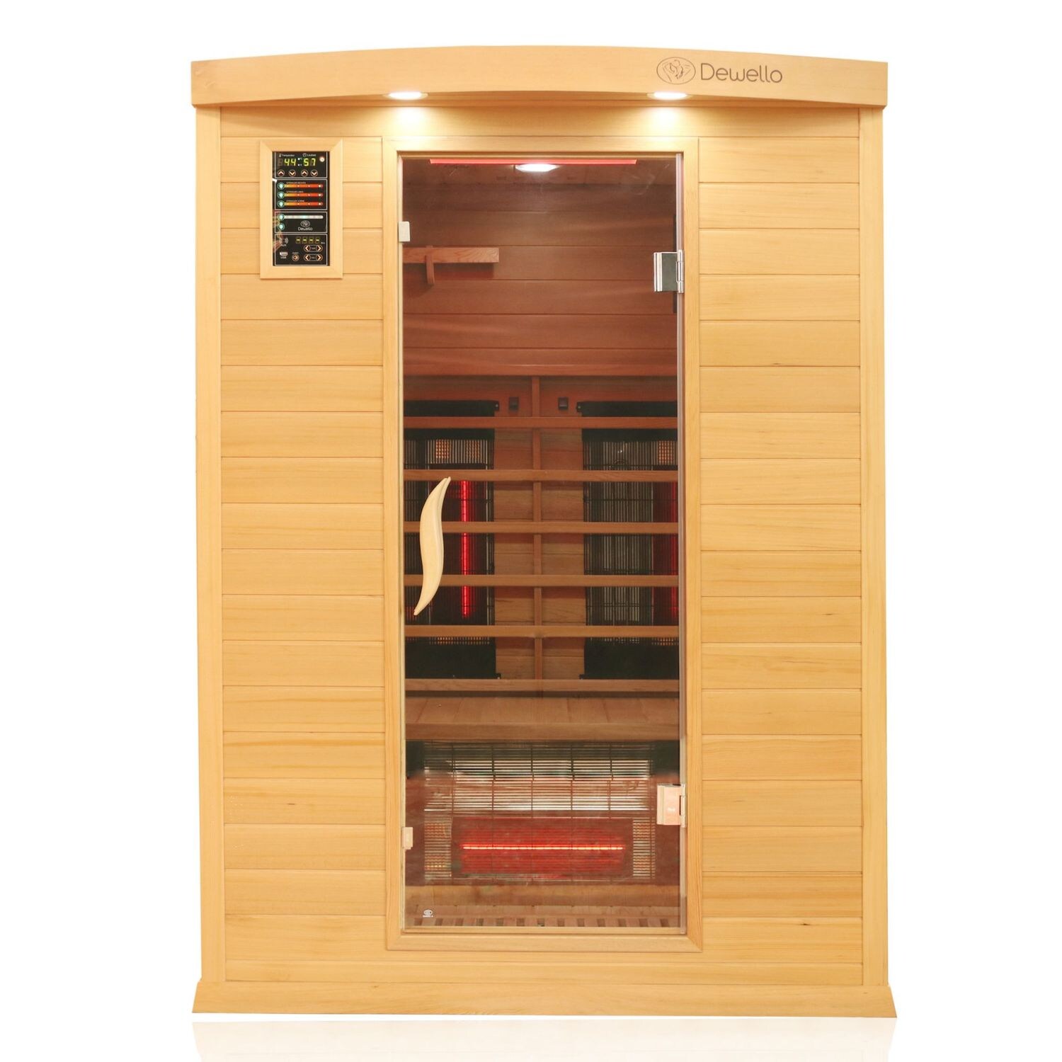 Dewello® Infrarotkabine Infrarotsauna PIERSON PRO 135cm x 105cm Hemlock-Zeder inkl. DUO Strahler, Vollspektrumstrahler, Bodenstrahler | 04251575100282