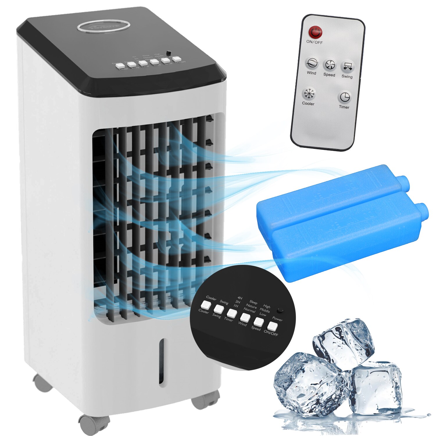 TroniTechnik® Mobiles Klimagerät 4in1 Klimaanlage Luftkühler LK03 Ventilator, inkl. Fernbedienung, Filter, 3in1 Air Cool