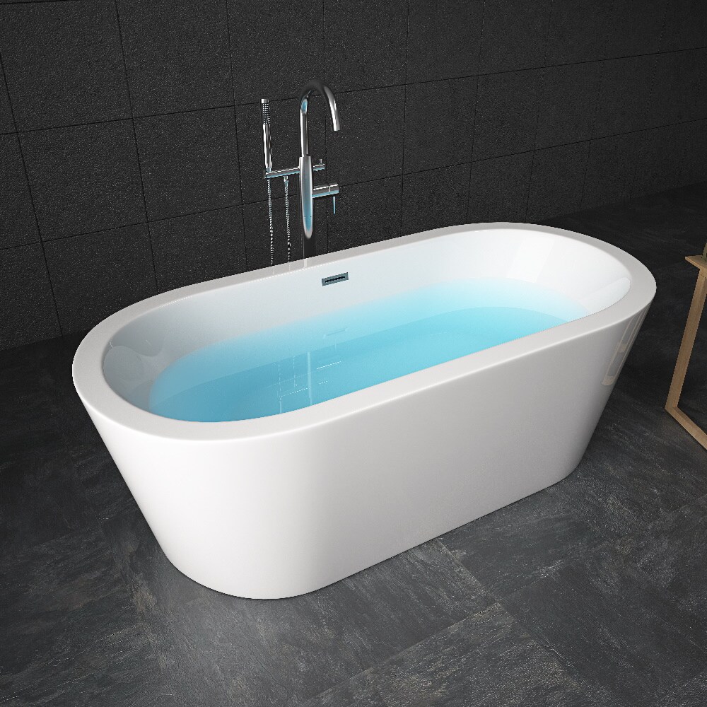 TroniTechnik® Freistehende Badewanne PIPERI Maße ca. 168 x 80 x 60cm Wanne – Füllmenge 210 Liter, aus Acryl mit Siphon | 04062048007379