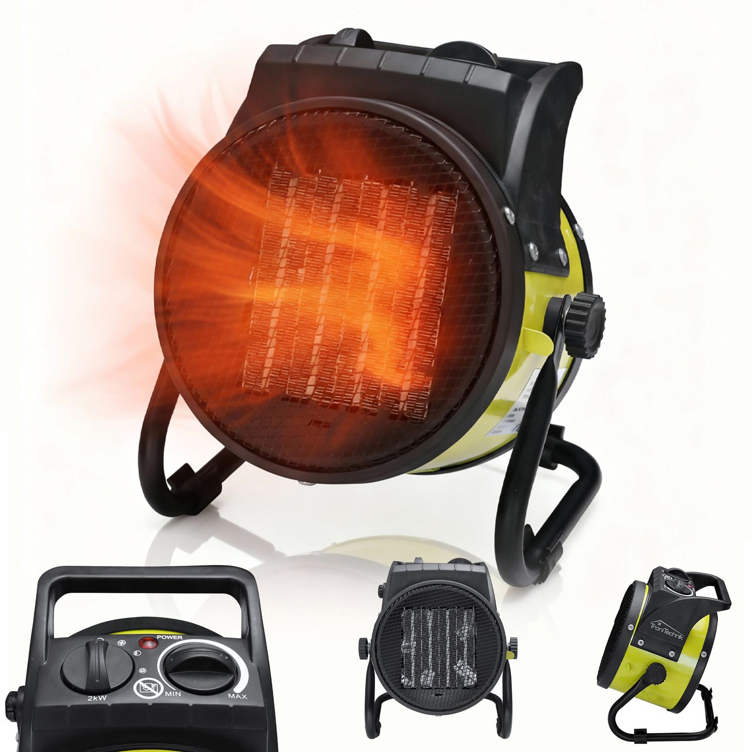 TroniTechnik&reg; KH-502 Keramikheizer Heizl&uuml;fter Heizung 2.000 Watt, Tragegriff, PTC Keramik, stufenlose Thermosteuerung - Bild 1