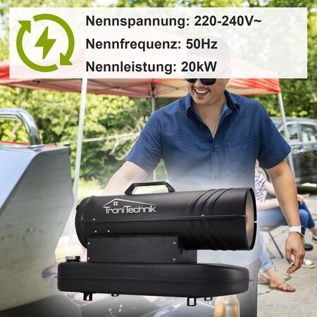 TroniTechnik® Heizkanone Dieselheizgebläse Dieselheizer 20kW