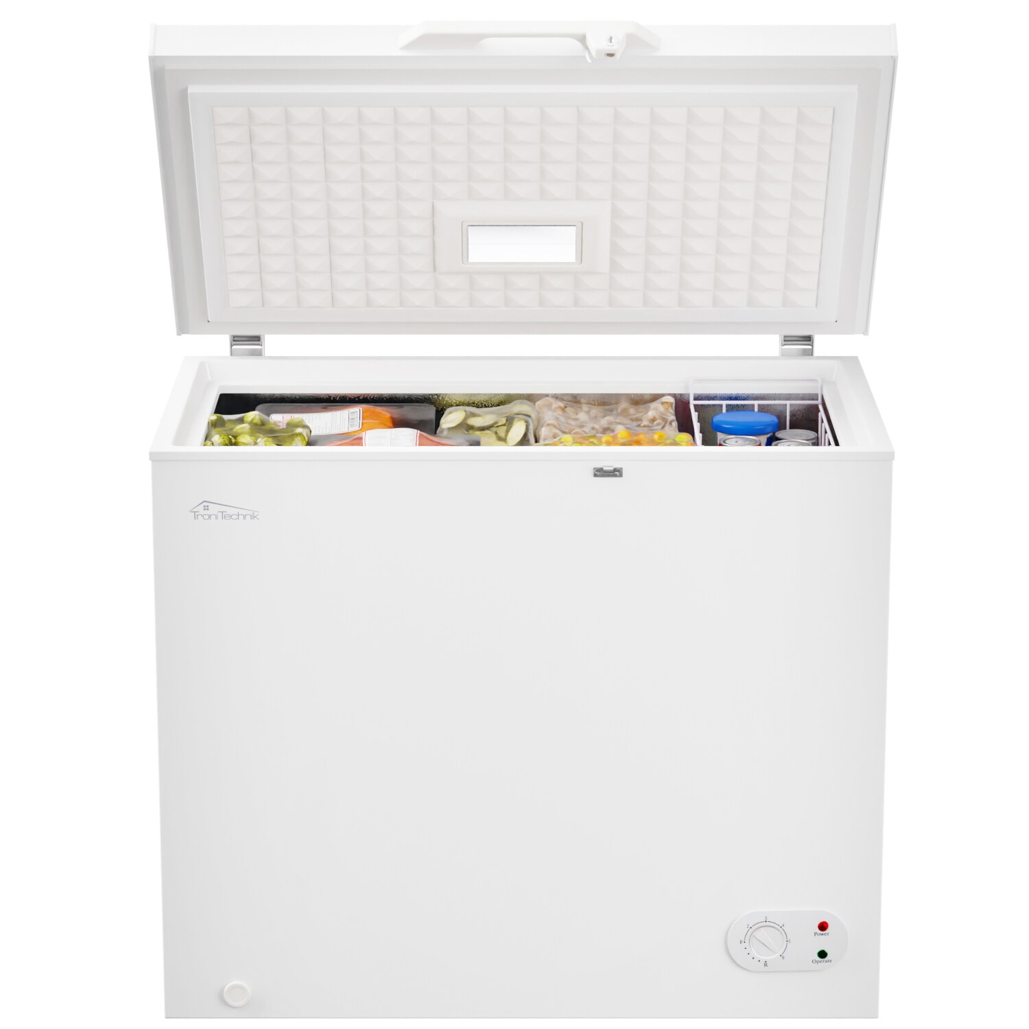 TroniTechnik® Gefriertruhe Kühltruhe BORGAR PRO mit 2in1 Gefrier- und Kühlfunktion 210 Liter, 223kwh/Jahr LED-Licht