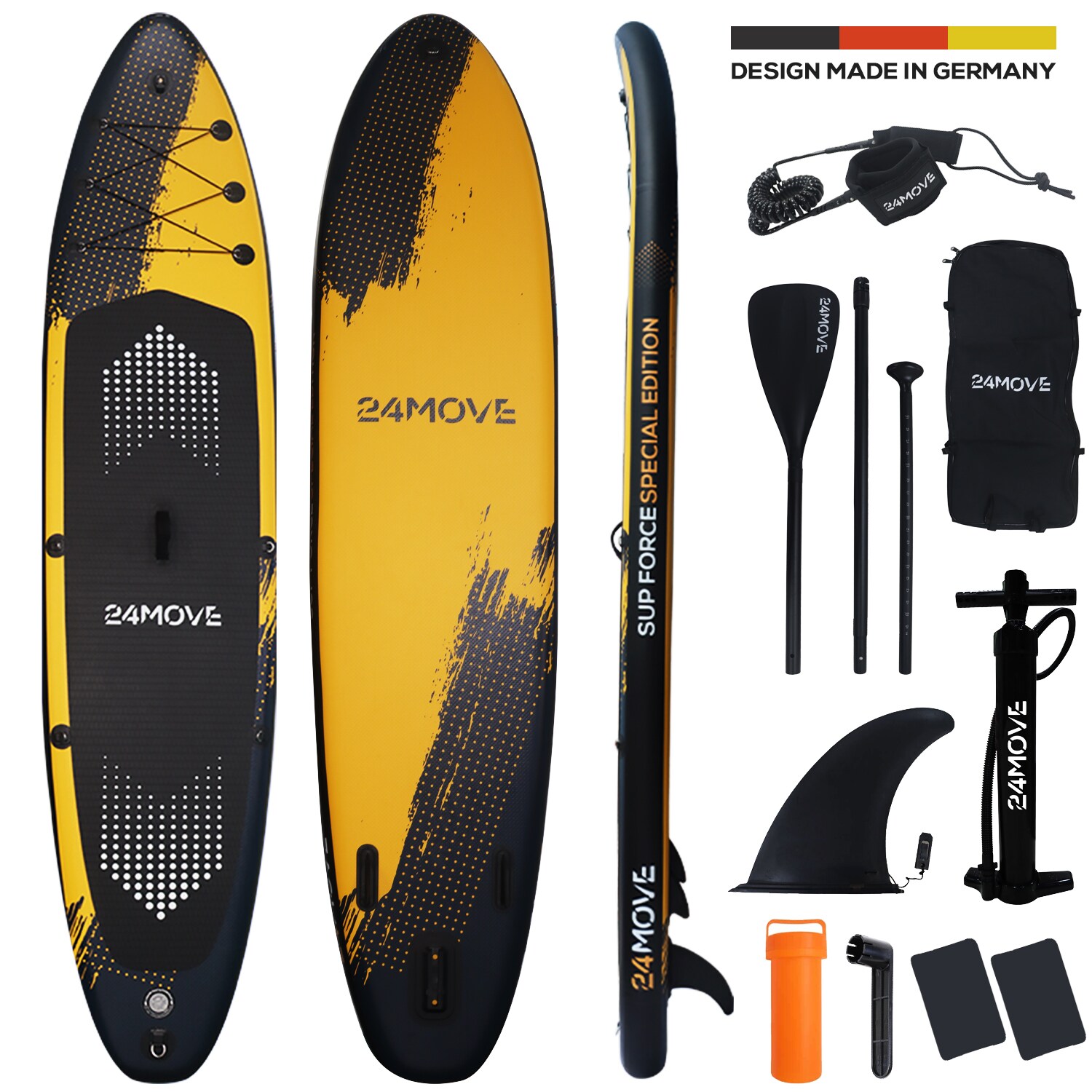 24MOVE&reg; Standup Paddle Board SUP, inkl. umfangreichem Zubeh&ouml;r, Paddel und Hochdruckpumpe, SPECIAL FORCE, 366x80x15cm - Bild 1
