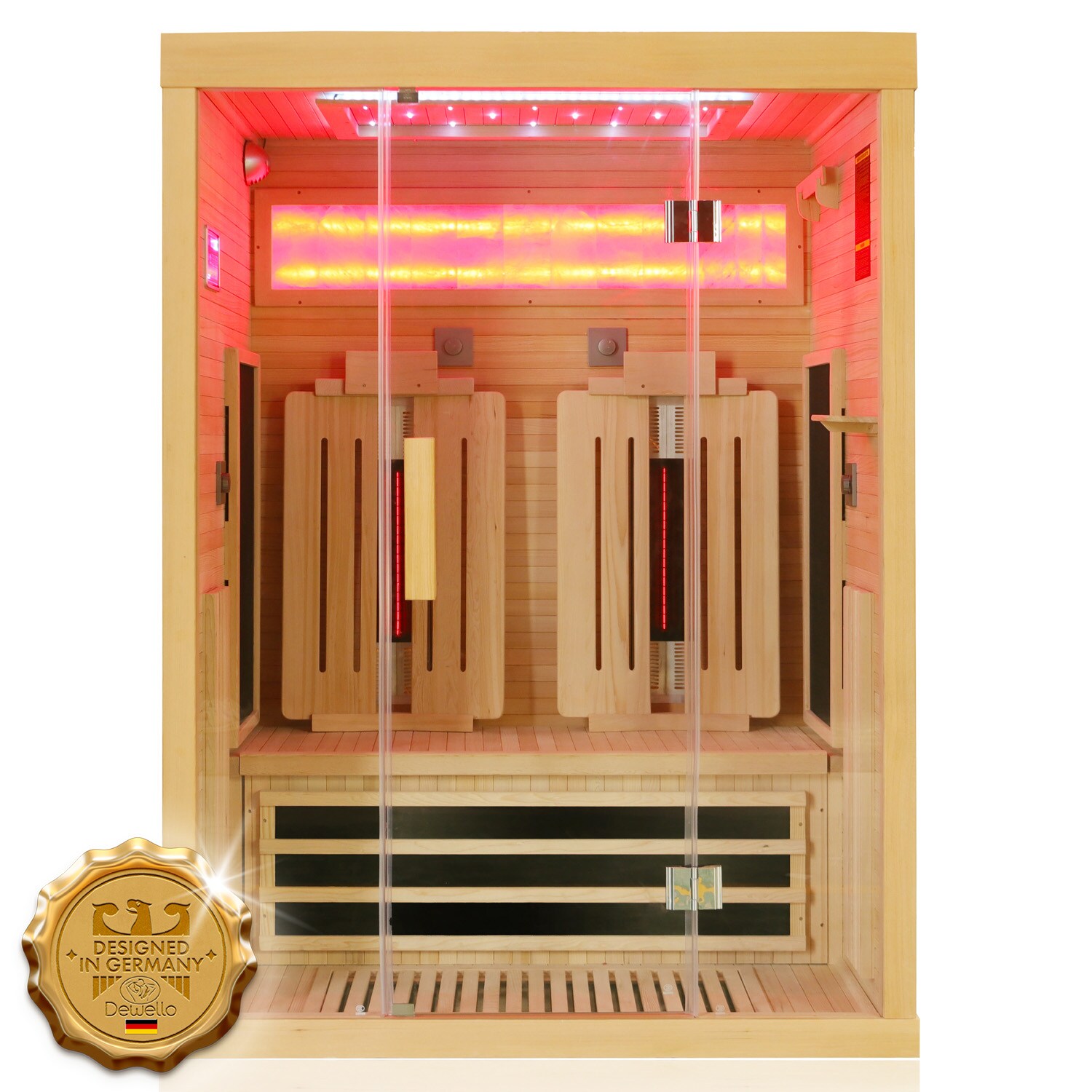 Dewello&reg; Infrarotkabine Infrarotsauna SALTCOATS 135cm x 105cm inkl. 4 Vollspektrumstrahler, 4 Karbonstrahler, 2 Personen - Bild 1