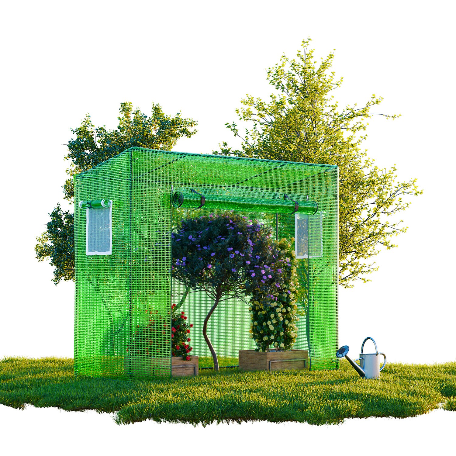 GARMIO&reg; Foliengew&auml;chshaus CUTRO, Tomatenzelt, winterfest, 2x0,77x1,69m, Fr&uuml;hbeet, Pflanzenhaus, Gem&uuml;se und Obst, Hochbeet - Bild 1