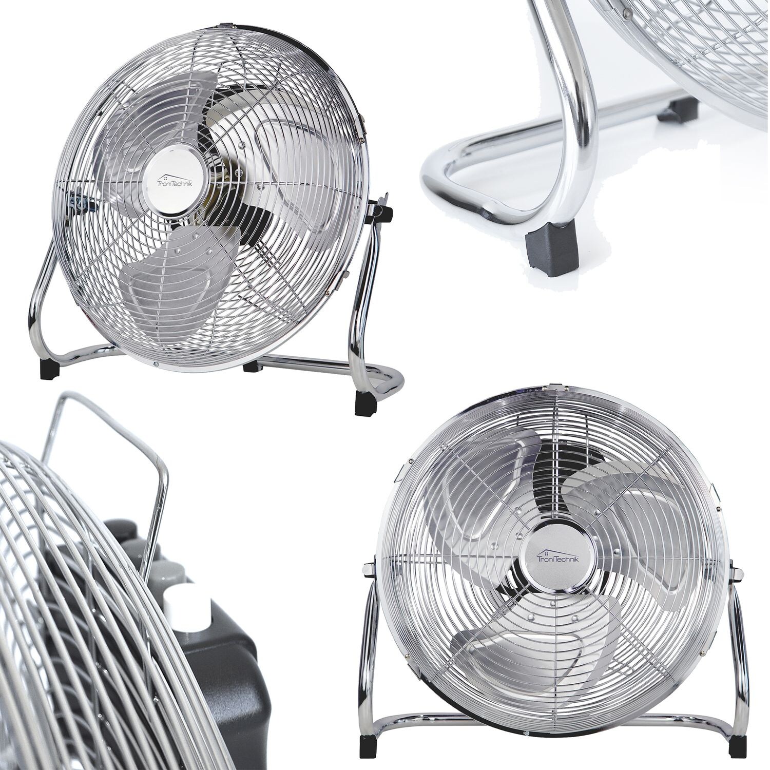 TroniTechnik® Bodenventilator Windmaschine mit drei Geschwindigkeitsstufen 70W, verstellbar ?35cm | 04062048012847