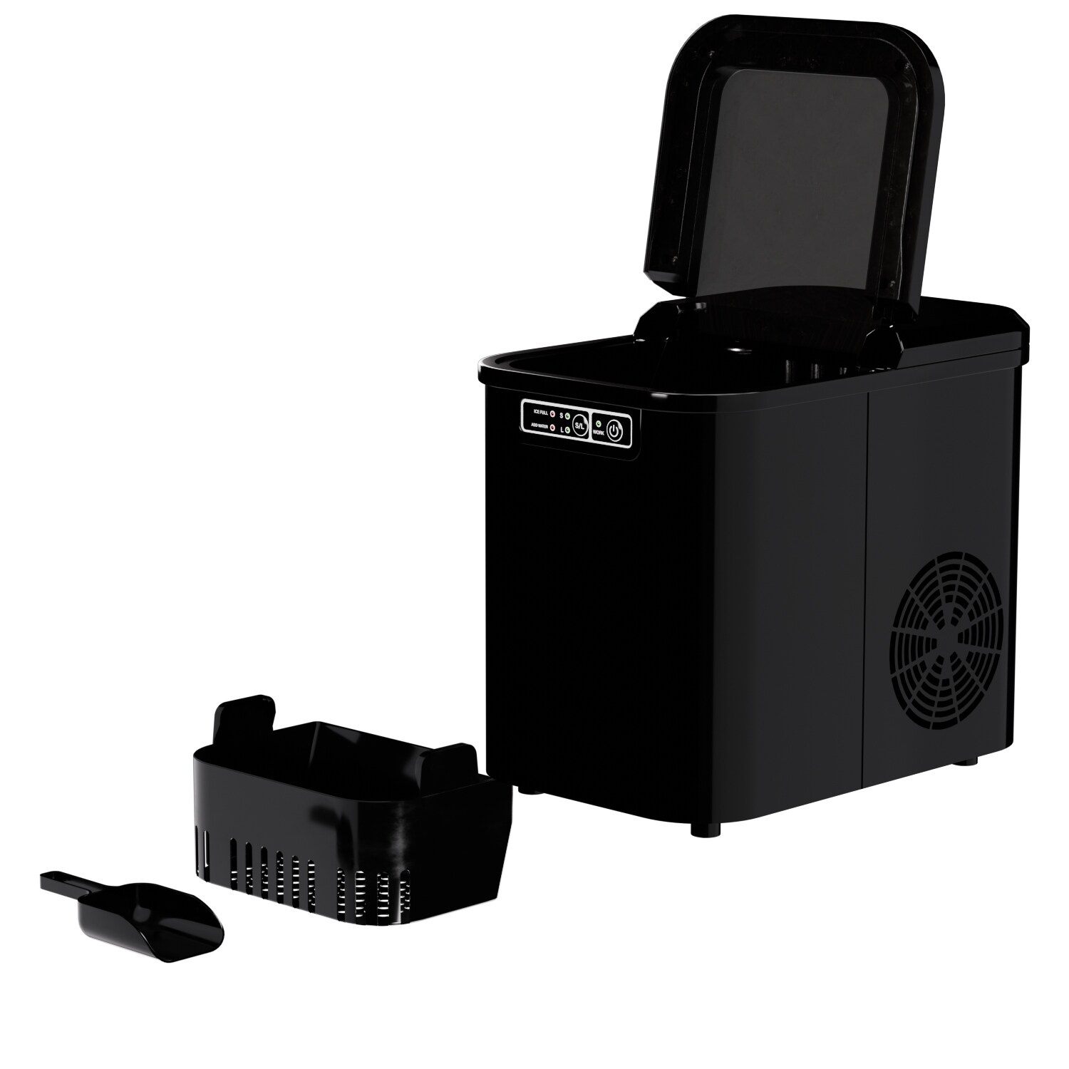 TroniTechnik® Eiswürfelmaschine Eiswürfelbereiter, Ice Maker, 12kg/24h, 2,2 Liter Wassertank, 2 Größen, Selbstreinigung, schwarz online kaufen bei Netto