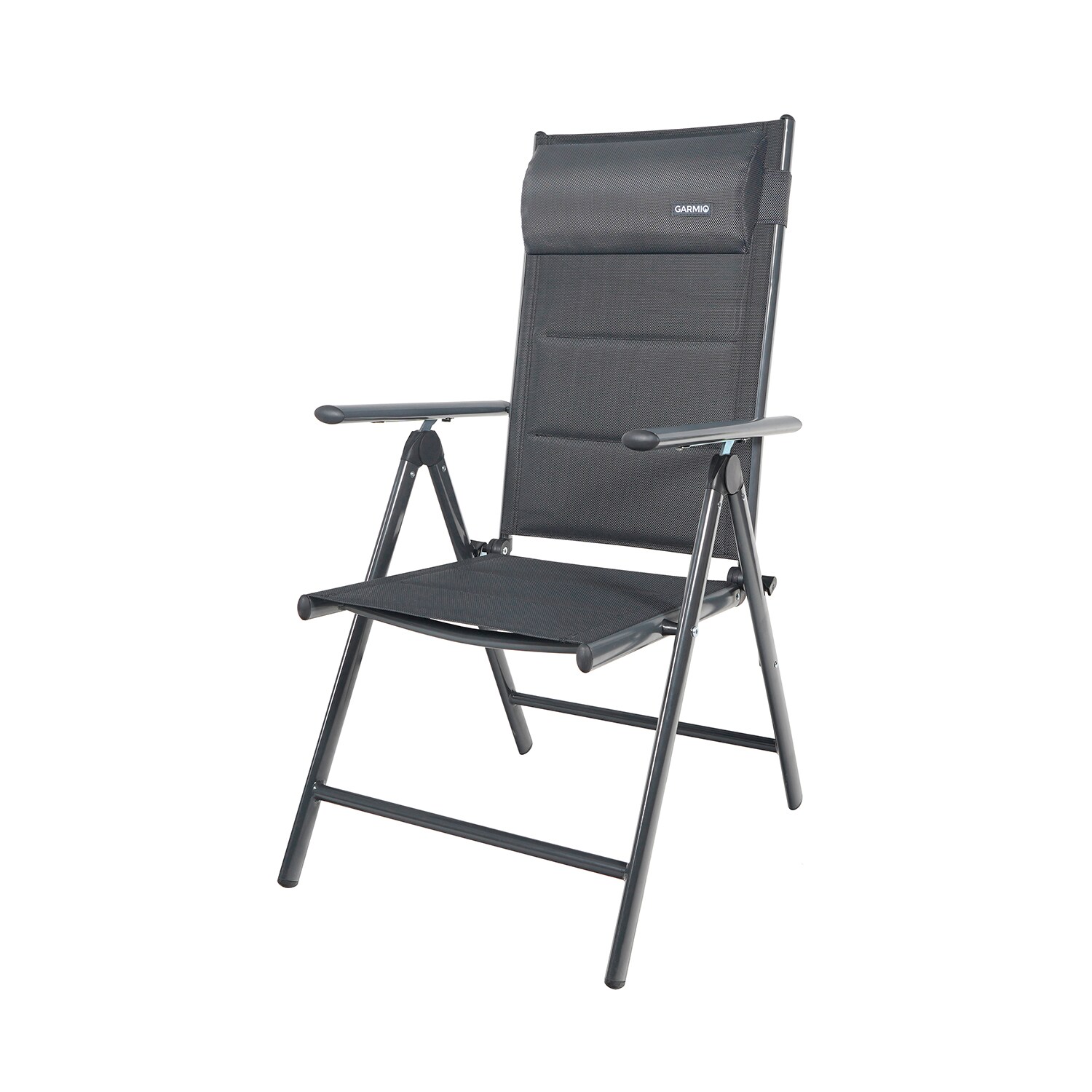 GARMIO&reg; Gartenstuhl Balkonstuhl FLORENZ anthrazit, 7-fach verstellbar, klappbar, inkl. Nackenkissen, f&uuml;r Terrasse - Bild 1