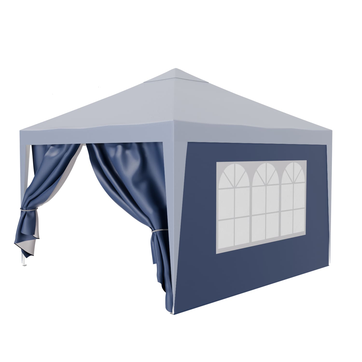 24MOVE&reg; Pavillon Seitenteile 2er Set 2x3m mit Fenster & Reissverschluss, wasserdicht, blau - f&uuml;r Partyzelt, Festzelt, Festivals - Bild 1