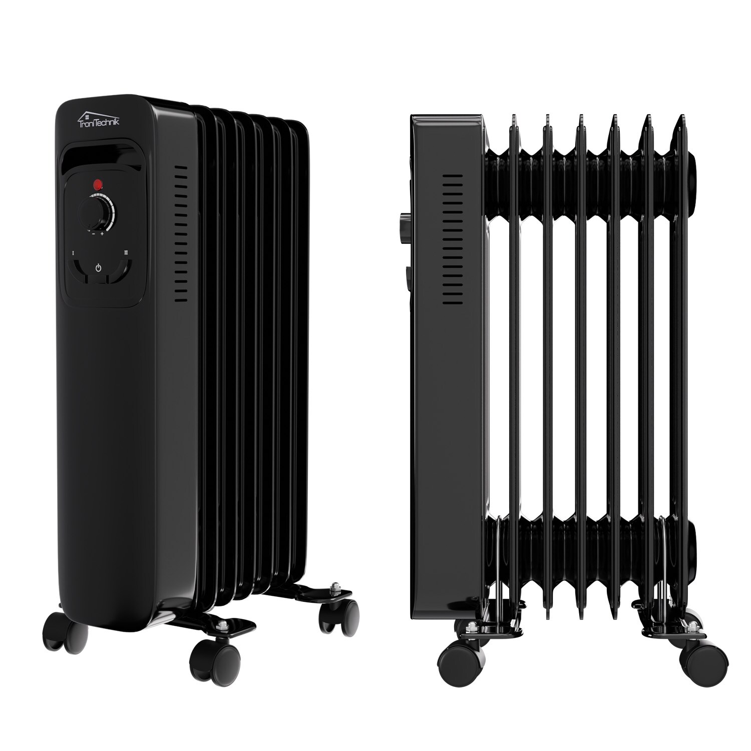 TroniTechnik&reg; &Ouml;lradiator Elektroheizung TT-OR 207 in Schwarz mit 7 Rippen und 1500 Watt, drei Heizstufen (600W, 900W, 1500W) - Bild 1