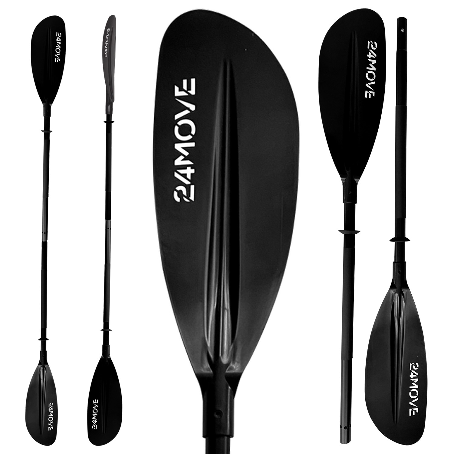 24MOVE&reg; Doppelpaddel LAGO Aluminium Paddel, Stand-Up Paddling, Paddel f&uuml;r Kajak, 220 cm, verstellbar - Bild 1