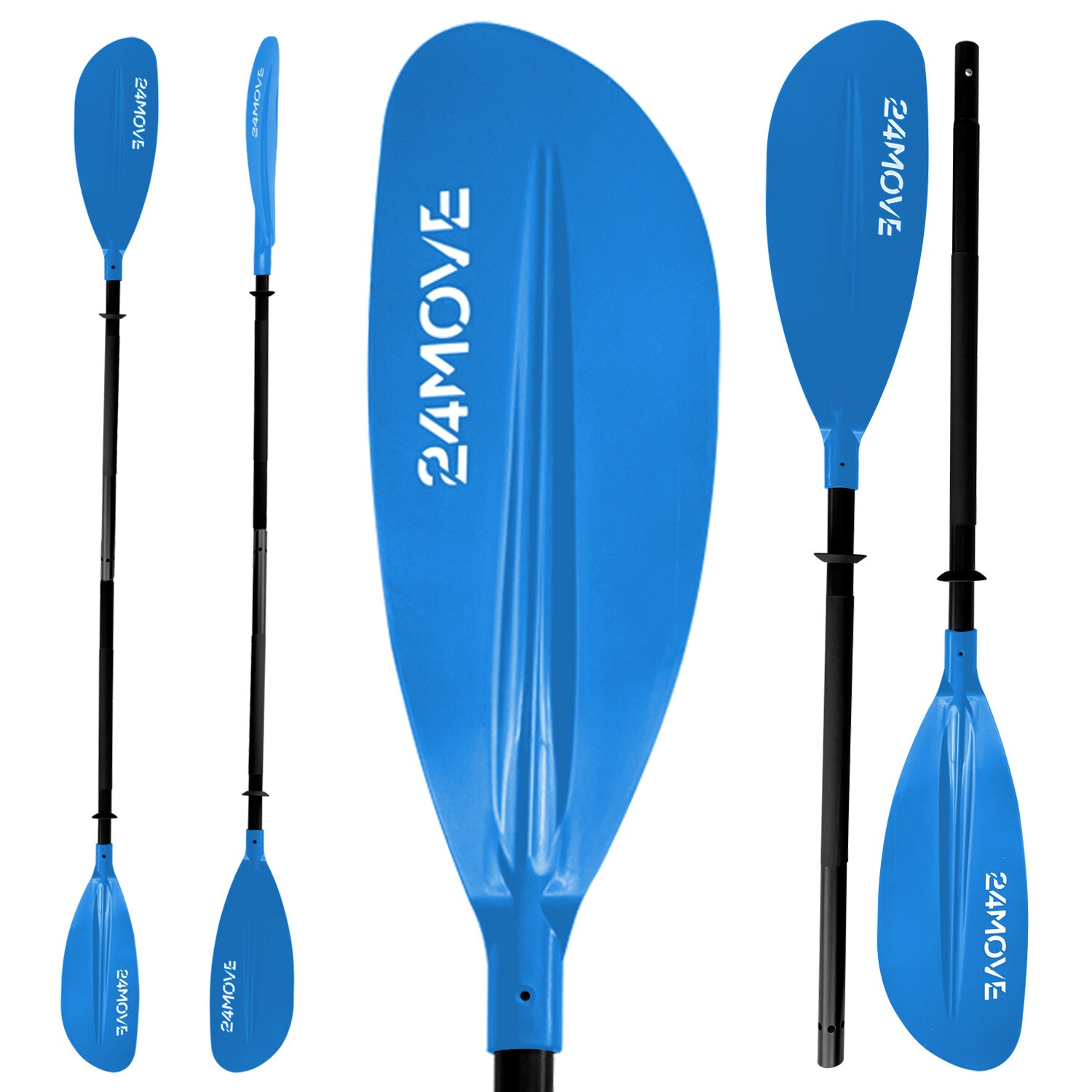 24MOVE&reg; Doppelpaddel LAGO Aluminium Paddel, Stand-Up Paddling, Paddel f&uuml;r Kajak, 220 cm, verstellbar - Bild 1