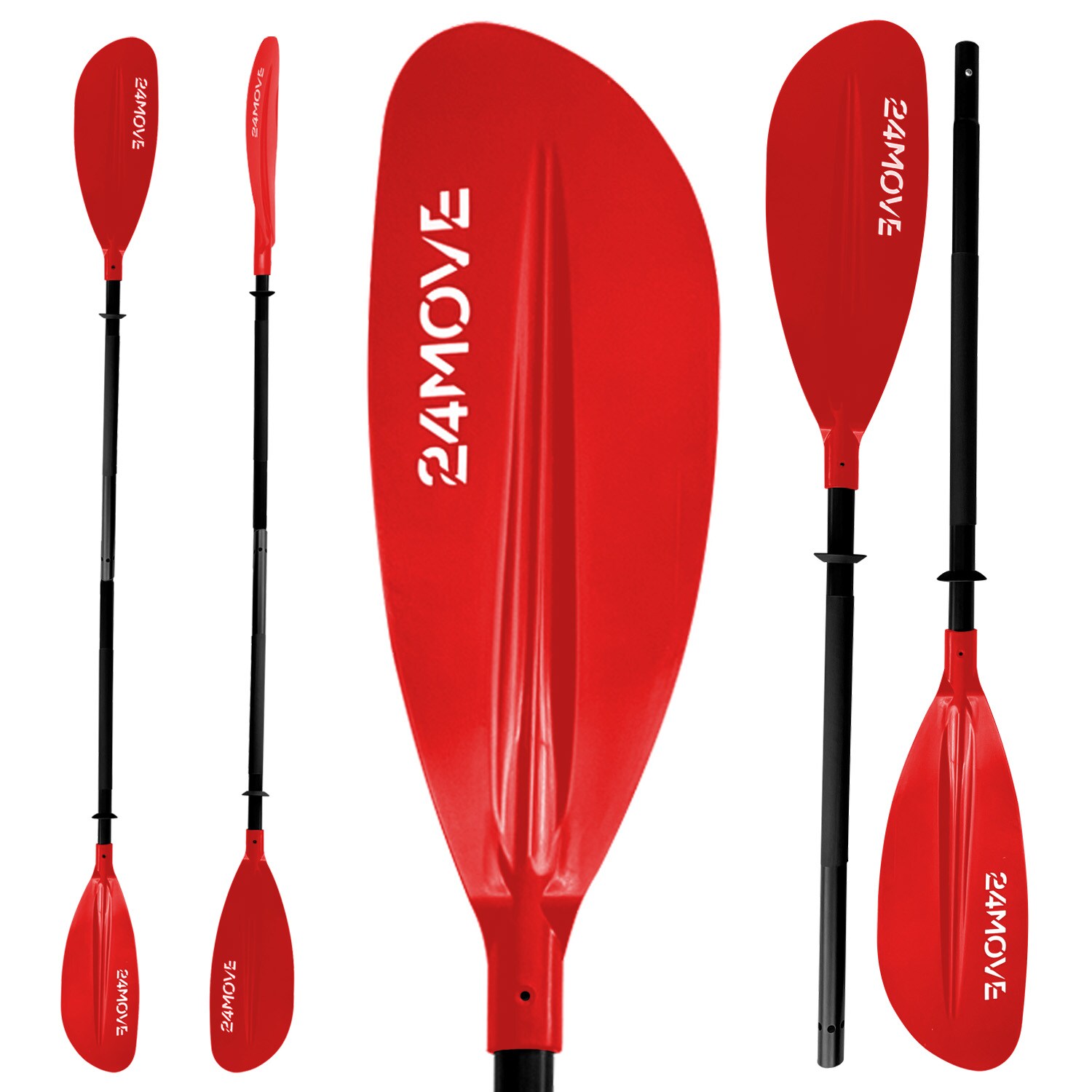 24MOVE® Doppelpaddel LAGO Aluminium Paddel, Stand-Up Paddling, Paddel für Kajak, 220 cm, verstellbar | 04099799000755