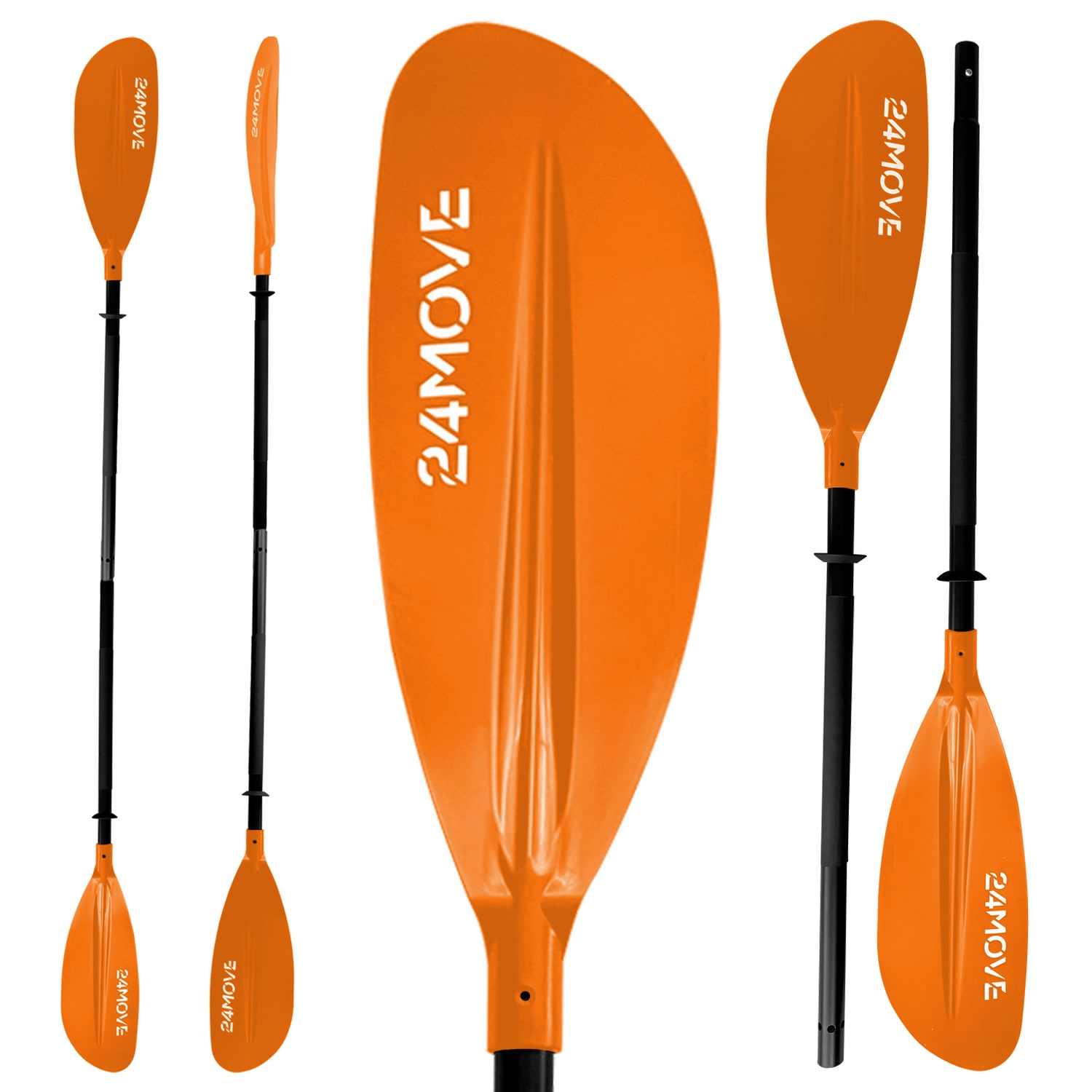 24MOVE&reg; Doppelpaddel LAGO Aluminium Paddel, Stand-Up Paddling, Paddel f&uuml;r Kajak, 220 cm, verstellbar - Bild 1