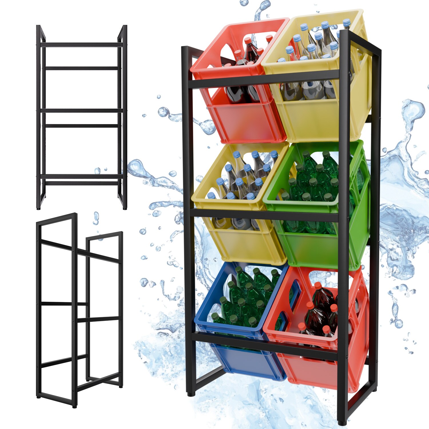 TroniTechnik&reg; Getr&auml;nkekistenregal 3 Kisten Kistenregal 3 K&auml;sten Bierkastenst&auml;nder Getr&auml;nkest&auml;nder - Bild 1