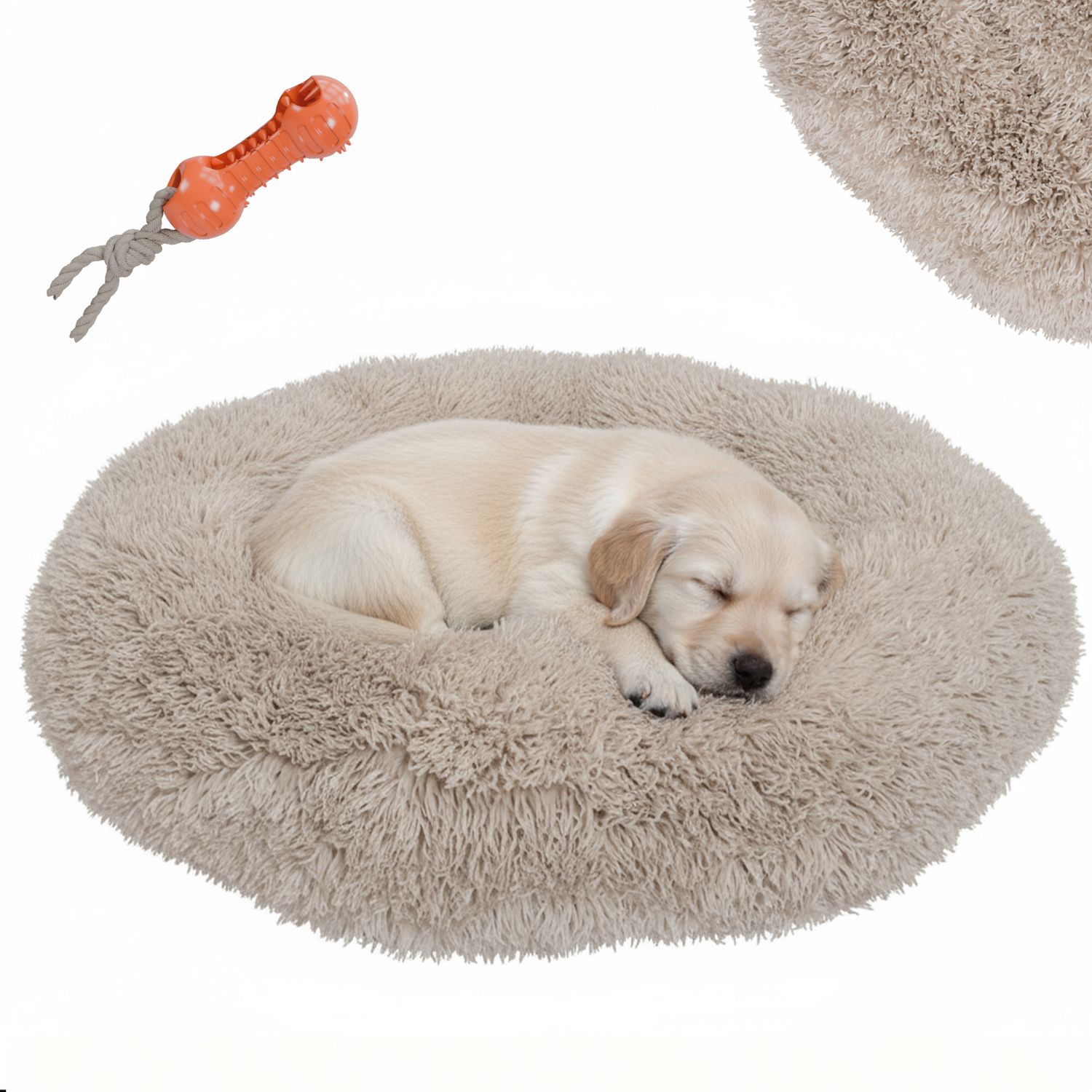BENNO&reg; Hundebett BALU Donut 50x50x16 cm, waschbar, rutschfest, Polyester, Polypropylen-F&uuml;llung, inkl. Kauknochen - Bild 1