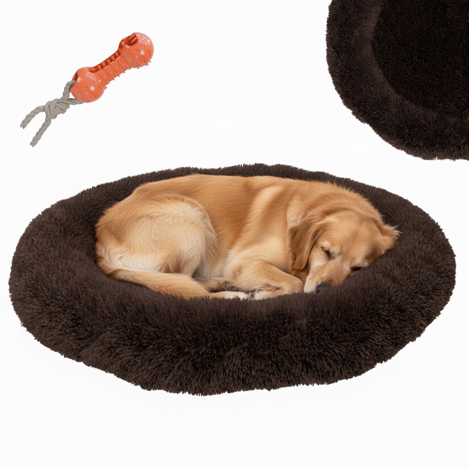 BENNO&reg; Hundebett BALU Donut 70x70x16 cm, waschbar, rutschfest, Polyester, Polypropylen-F&uuml;llung, inkl. Kauknochen - Bild 1