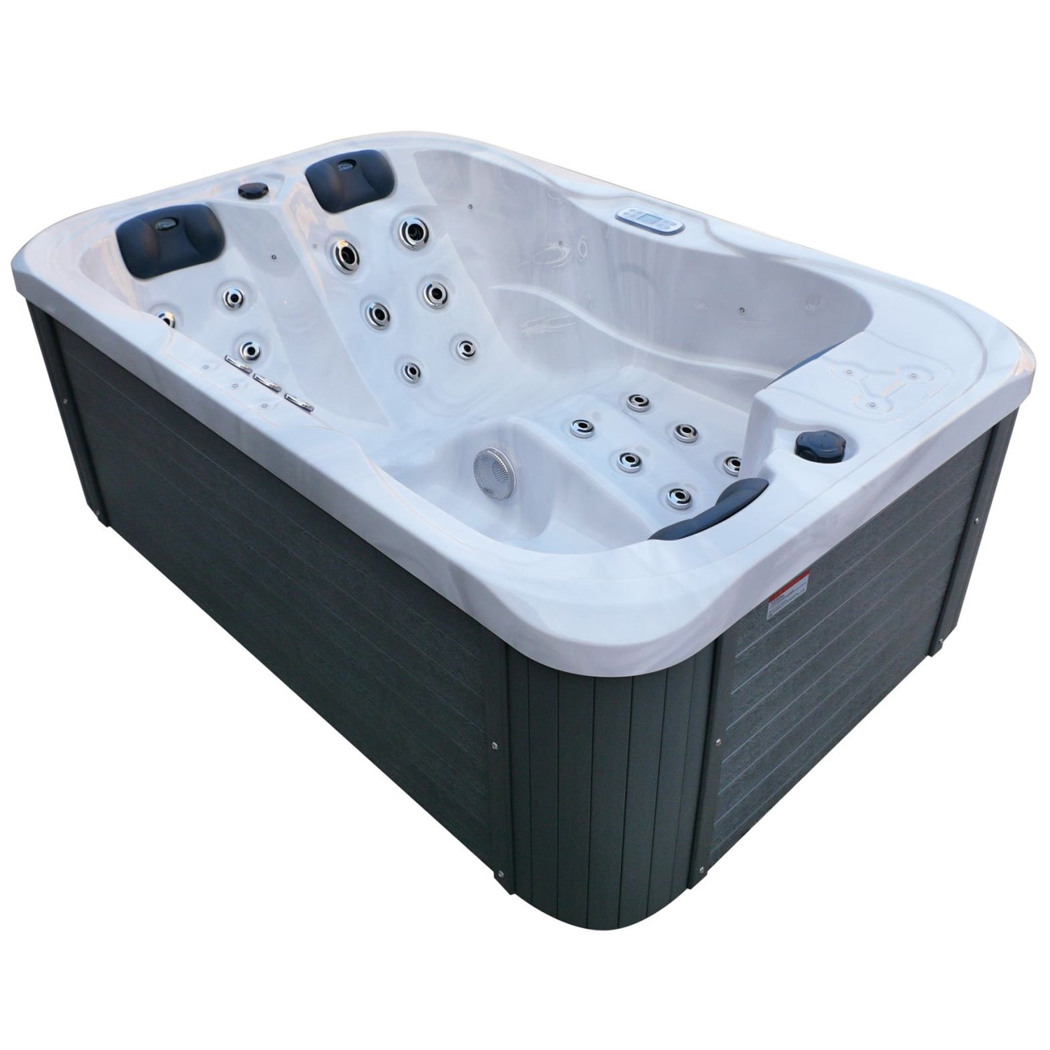 TroniTechnik&reg; Outdoor Whirlpool Spa TINO PRO, Isolierung Wei&szlig; Silber Marmoriert 195cm x 127cm Heizung, Hydromassage, zwei Pumpen - Bild 1