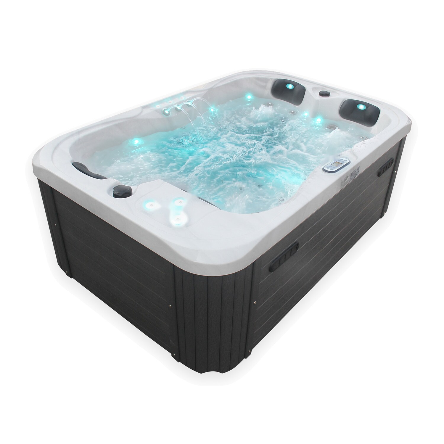 TroniTechnik® Outdoor-Whirlpool TINO PRO, 29 Massagedüsen, 4-kW-Heizung, integriertes WiFi, doppelt isoliert, 195 x 127 cm