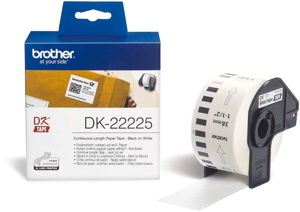 Brother Endlos-Etiketten DK-22225 wei&szlig;, 38mm x 30,48m - Bild 1