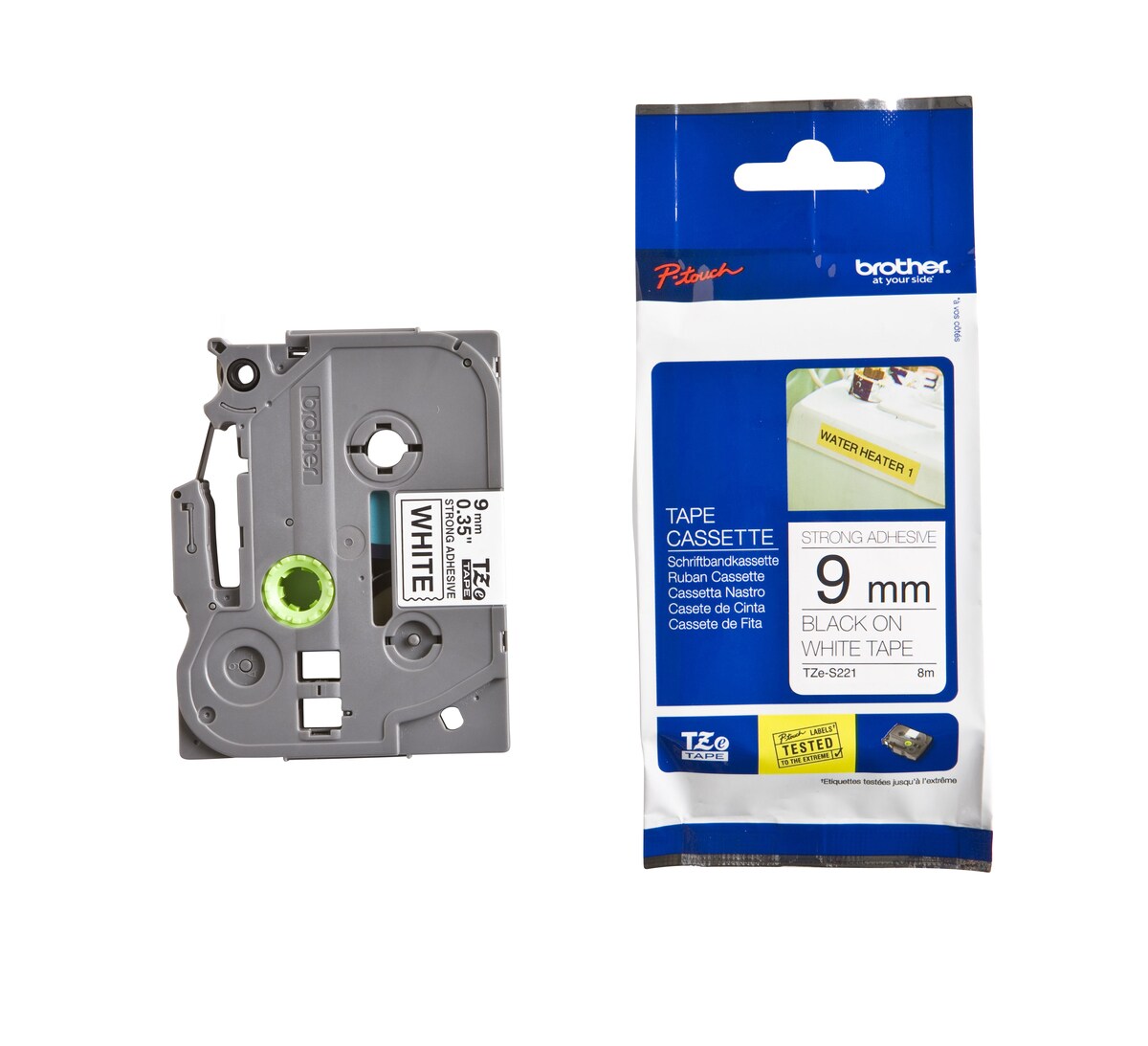 Schriftband TZe-S221 (extra st.) Schwarz auf Wei&szlig; 9mm x 8m - Bild 1
