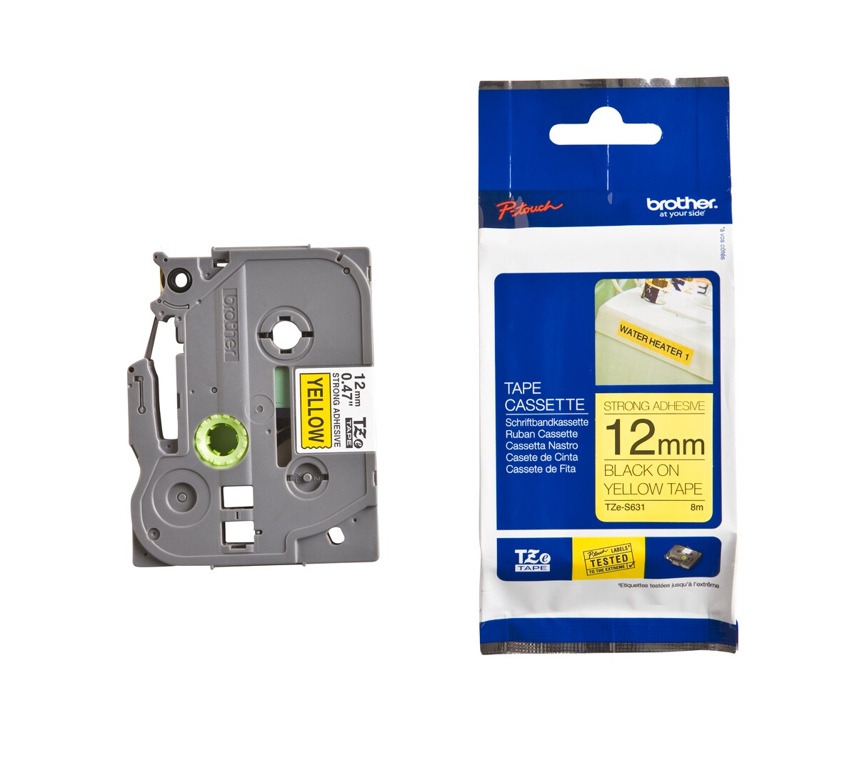 Schriftband TZe-S631 (extra st.) Schwarz auf Gelb 12mm x 8m - Bild 1