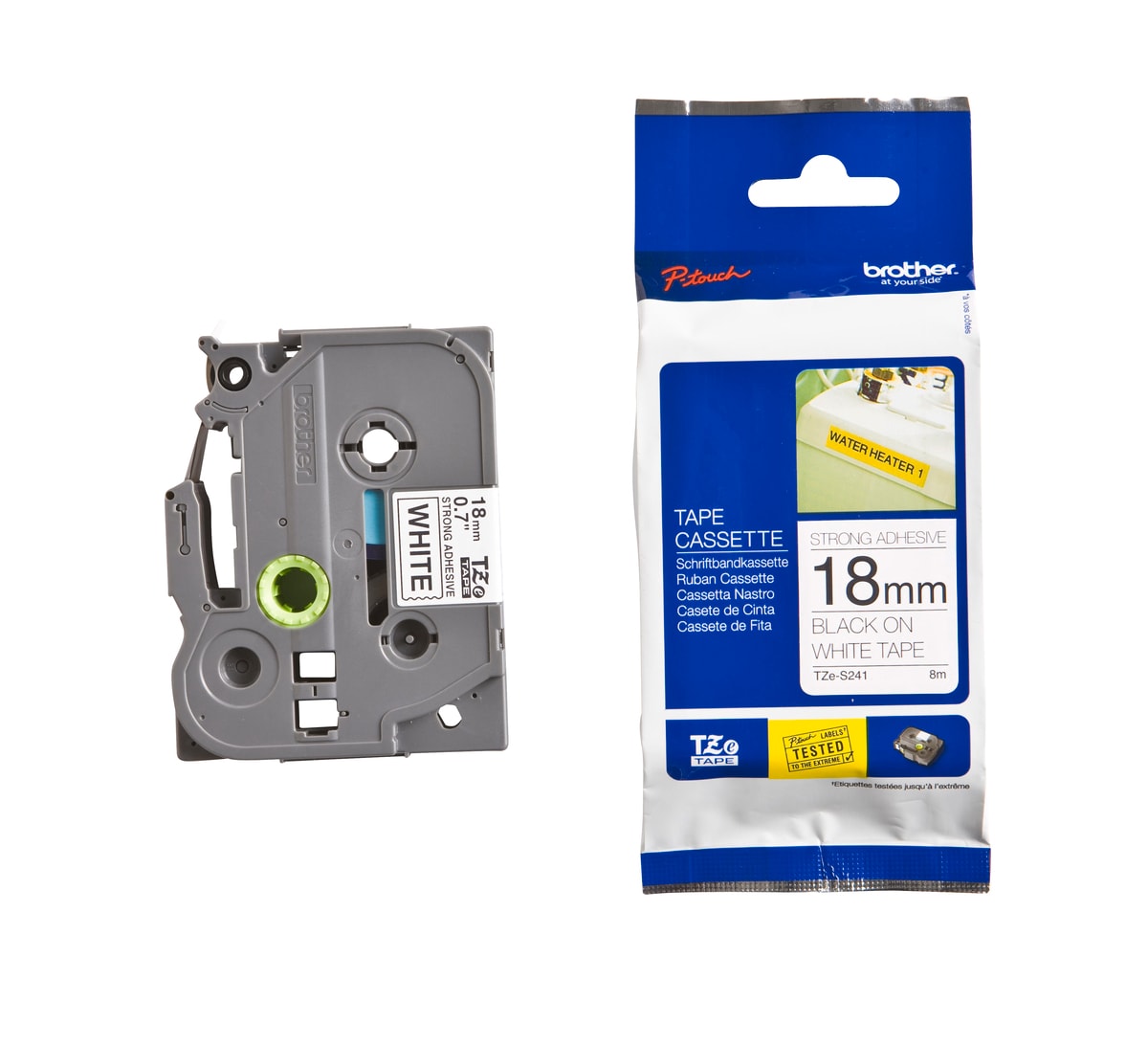 Schriftband TZe-S241 (extra st.) Schwarz auf Wei&szlig; 18mm x 8m - Bild 1