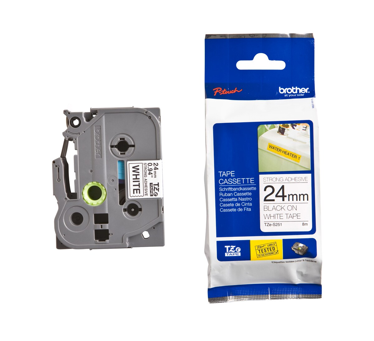 Schriftband TZe-S251 (extra st.) Schwarz auf Wei&szlig; 24mm x 8m - Bild 1
