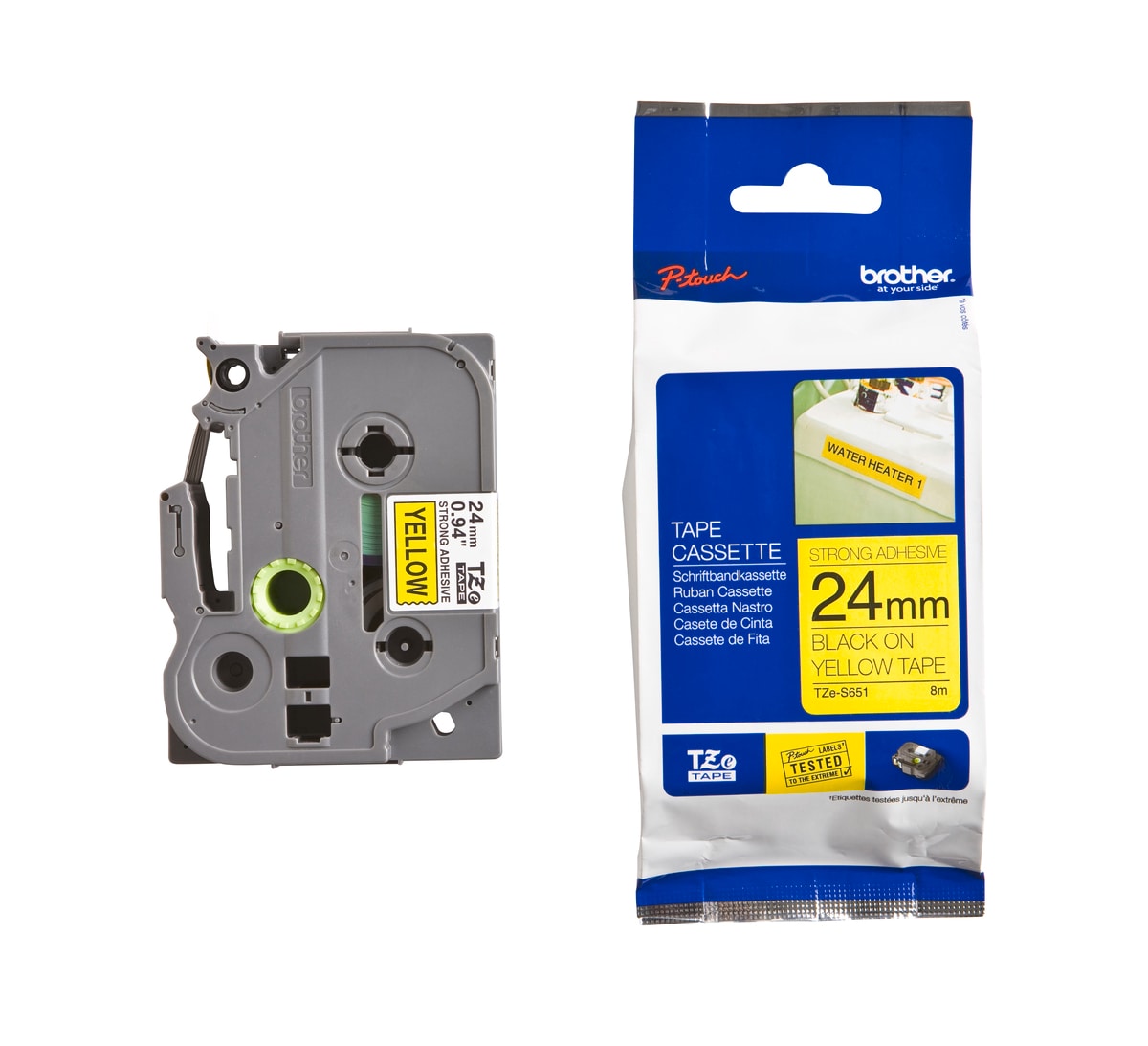 Schriftband TZe-S651 (extra st.) Schwarz auf Gelb 24mm x 8m - Bild 1