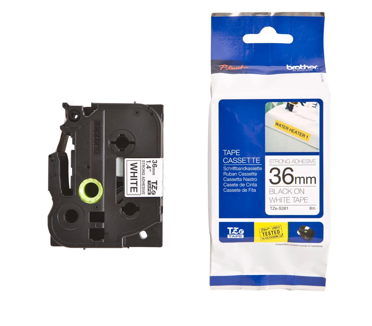 Schriftband TZe-S261 (extra st.) Schwarz auf Wei&szlig; 36mm x 8m - Bild 1