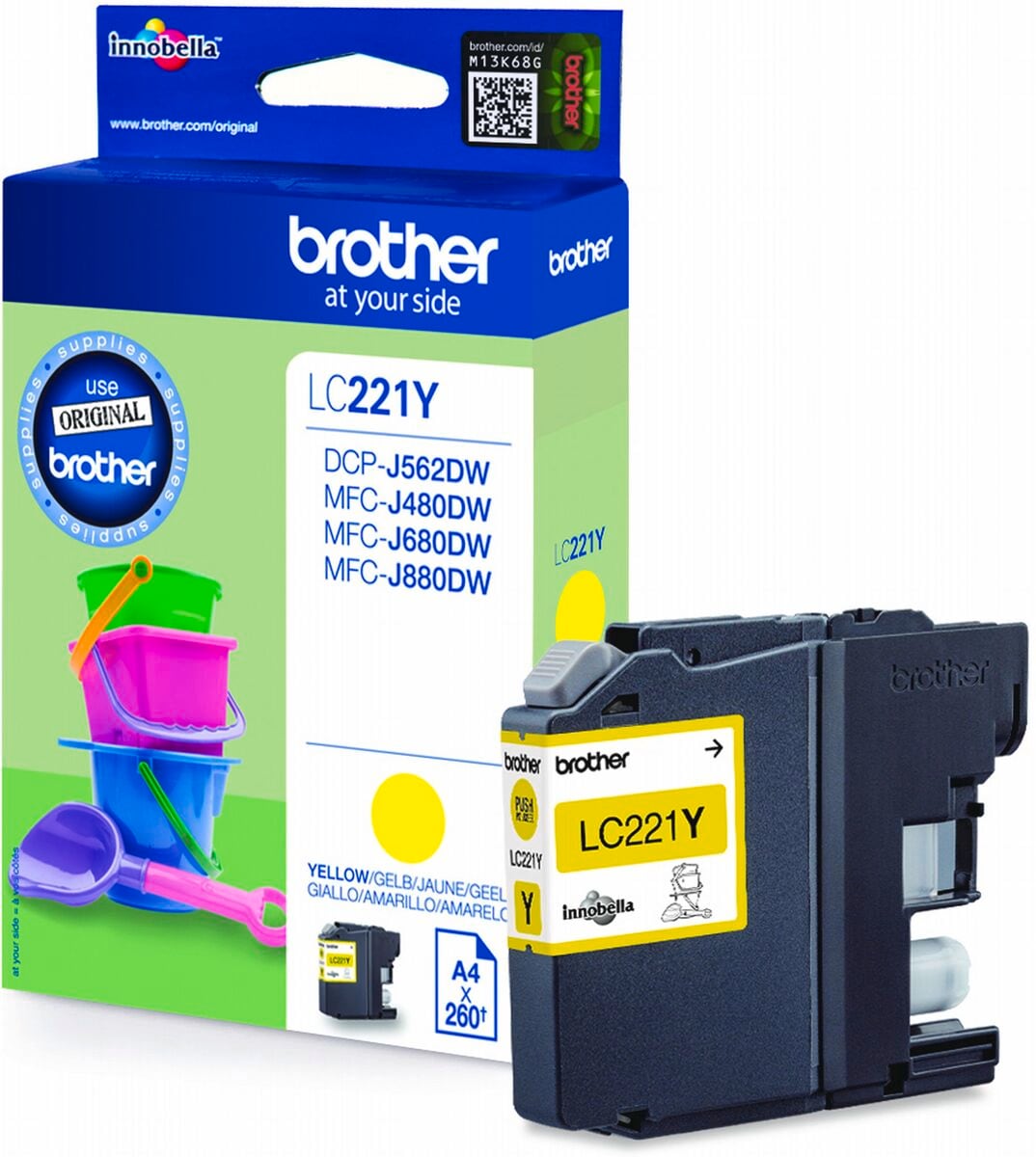 Brother Tintenpatrone LC-221Y Gelb (ca. 260 Seiten) - Bild 1