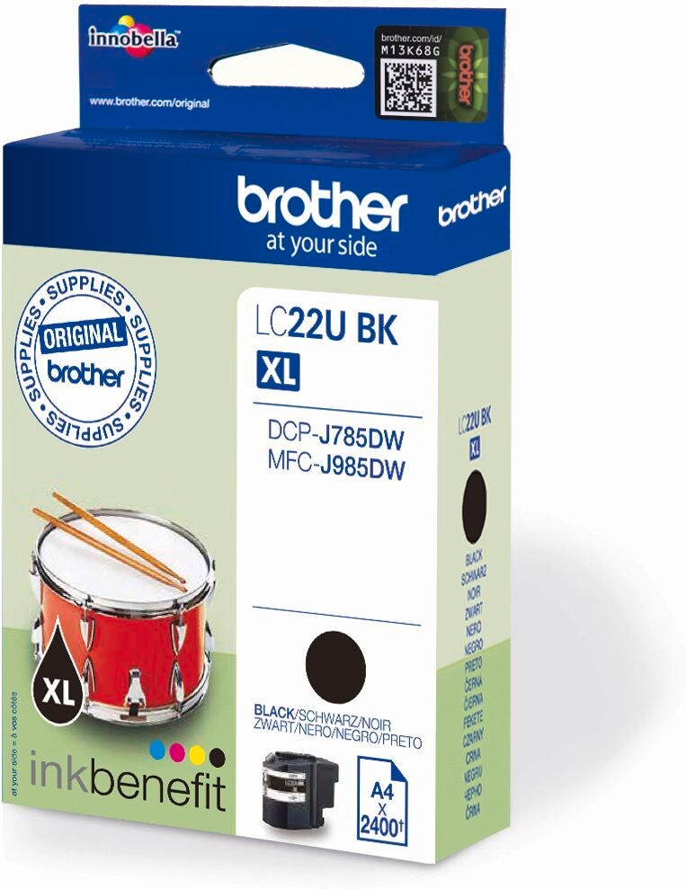 Brother Tintenpatrone LC-22UBK Schwarz (ca. 2400 Seiten) | 04977766759649