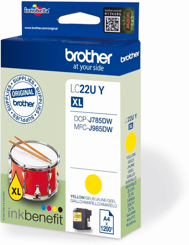 Brother Tintenpatrone LC-22UY Gelb (ca. 1200 Seiten) - Bild 1