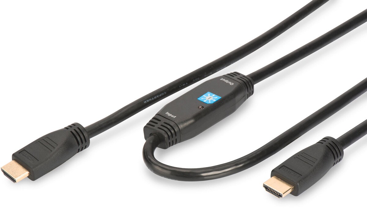 ASSMANN HDMI Kabel Typ A m/ amp.  20.0m Full HD  gold sw. | 04016032295822
