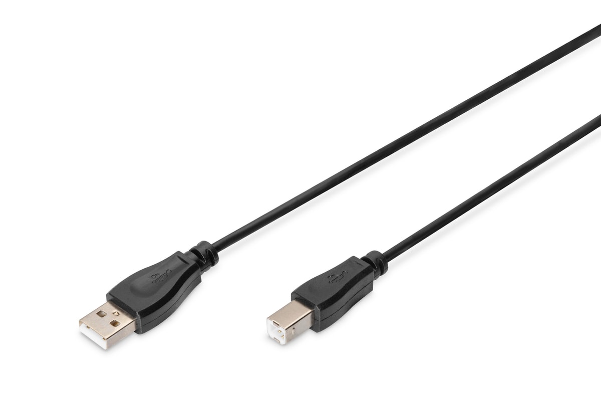 DIGITUS USB 2.0 Typ A-B St/St 1.8m Anschlusskabel schwarz - Bild 1