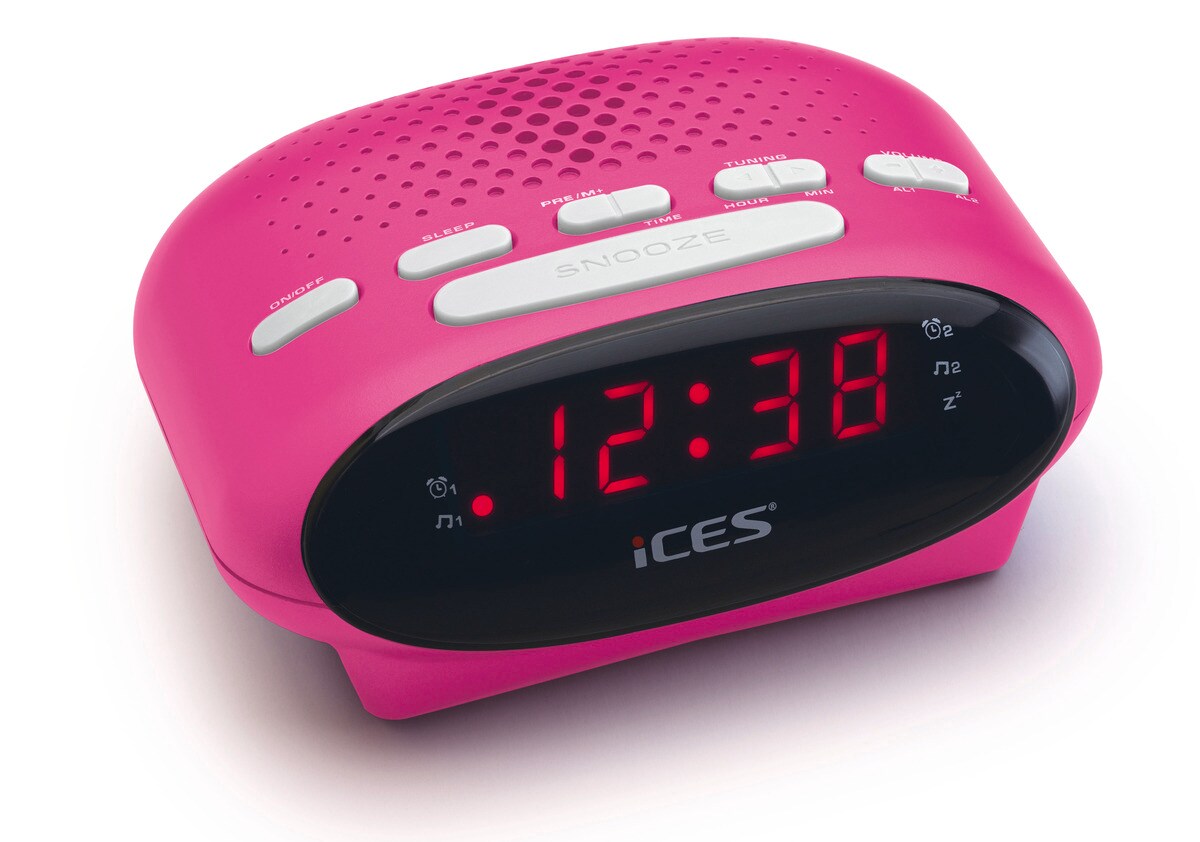 LENCO ICR-210 FM-Uhrenradio & Radiowecker, pink - Bild 1